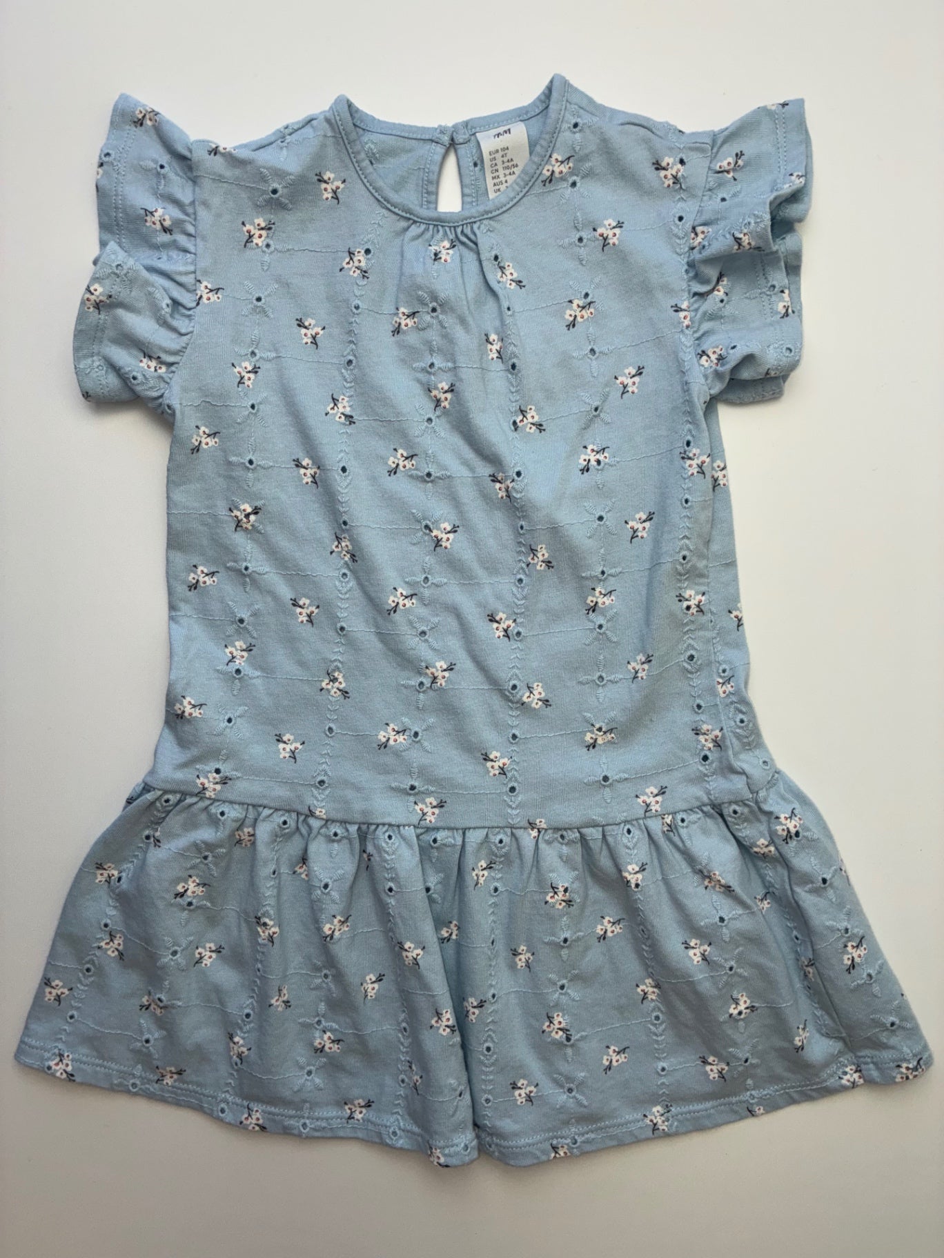 H&M Dress - Blue Floral Eyelet | size 4T