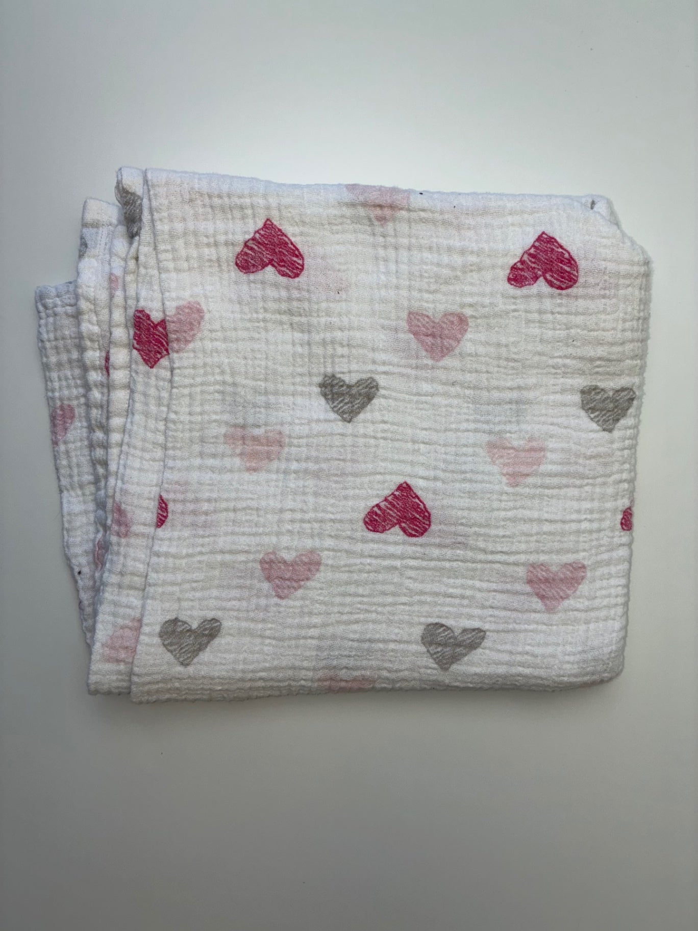 Aden + Anais Blanket - White Muslin Hearts | size