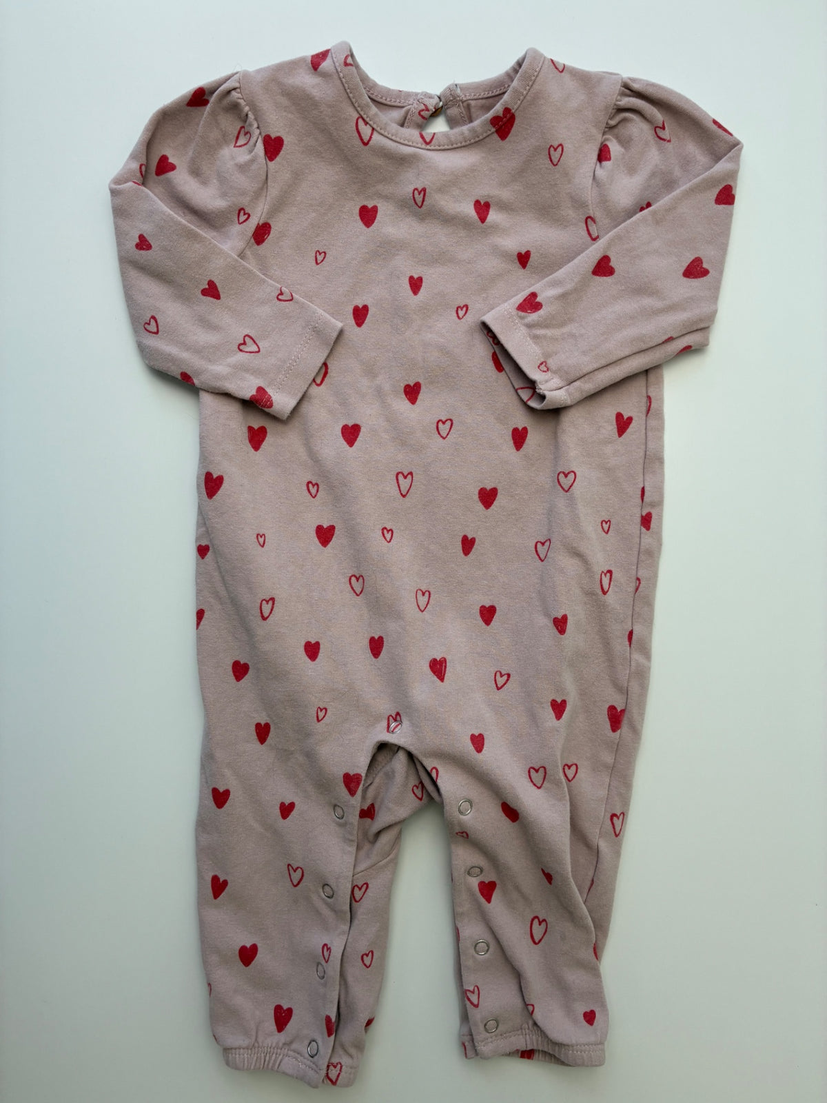 Pehr Onesie - Pink Hearts | size 3 - 6 Months