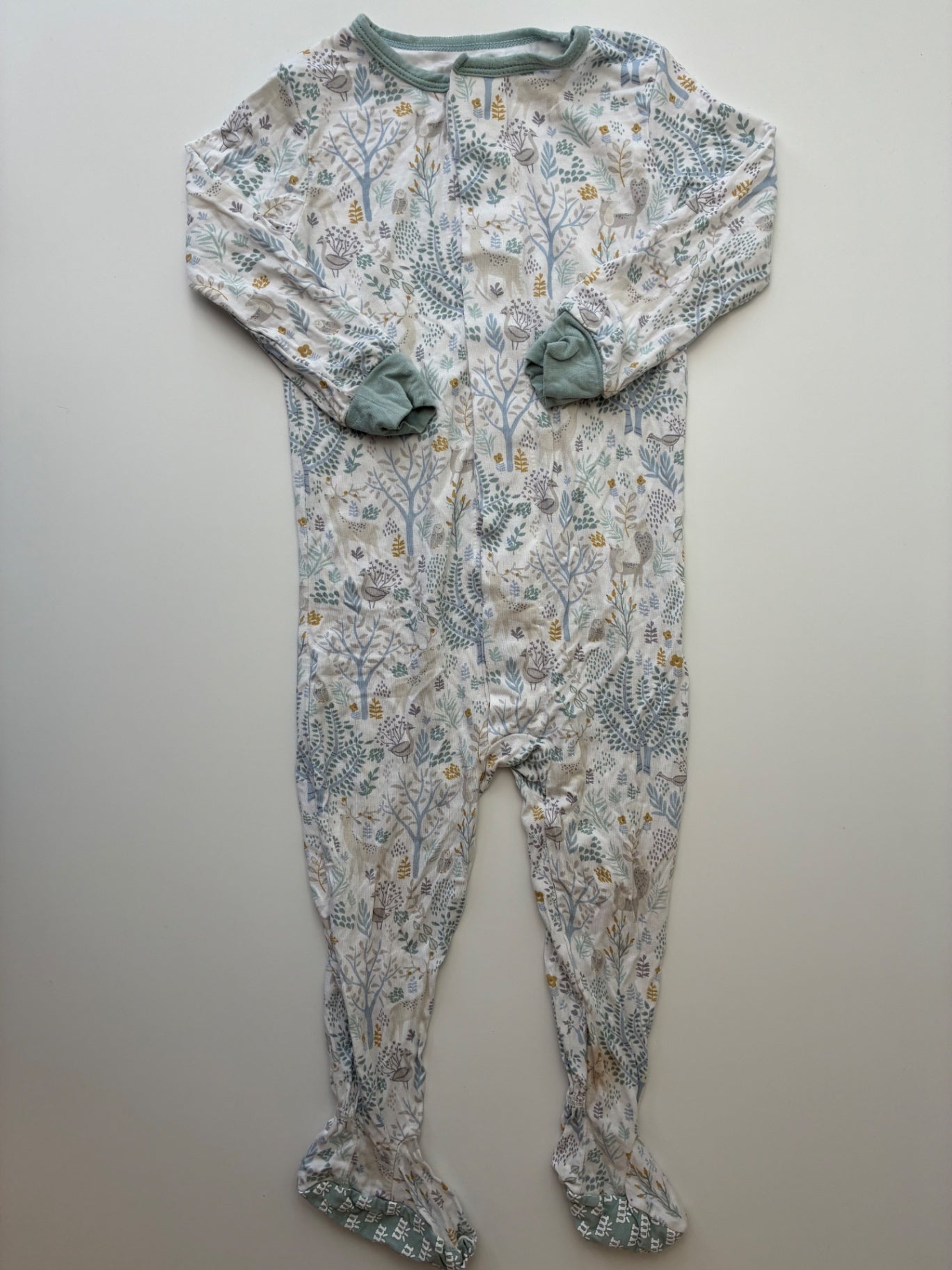 Magnetic Me Onesie - Multicolor Forest Pattern Footie | size 12 - 18 Months