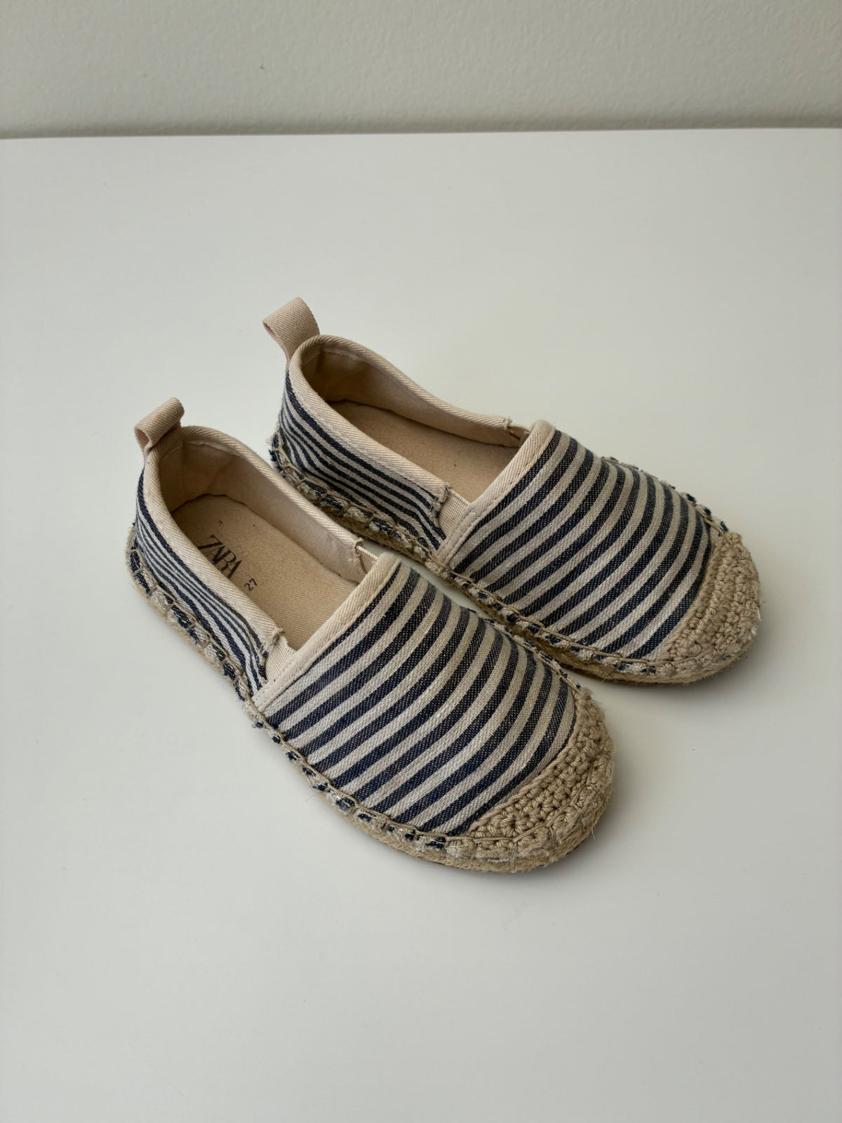 Zara Shoes - Blue Striped Canvas Espadrilles | size Shoe 10.5