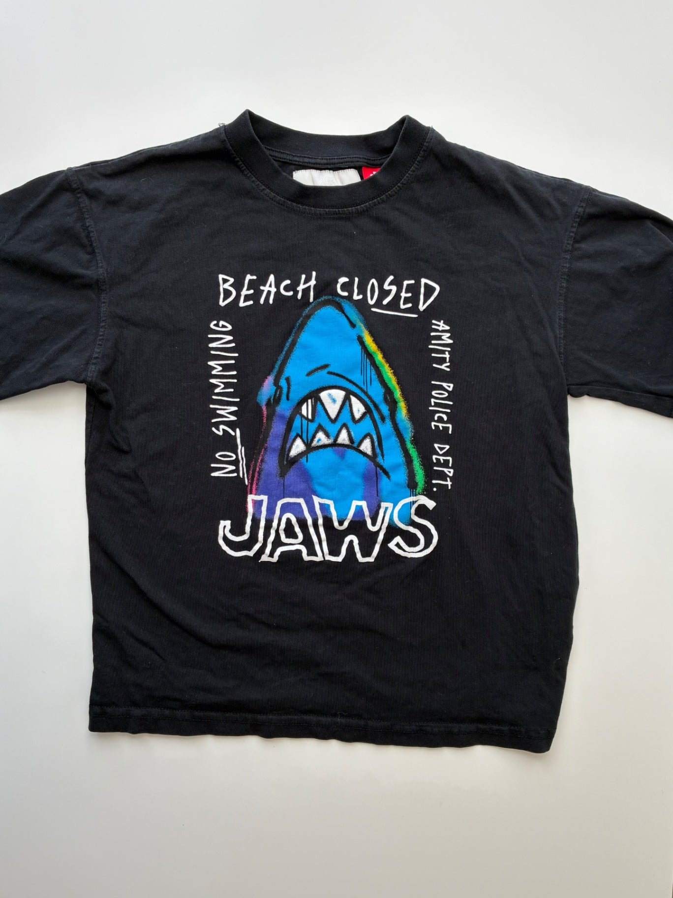 Zara T-Shirt - Black Jaws Graphic | size 9/10