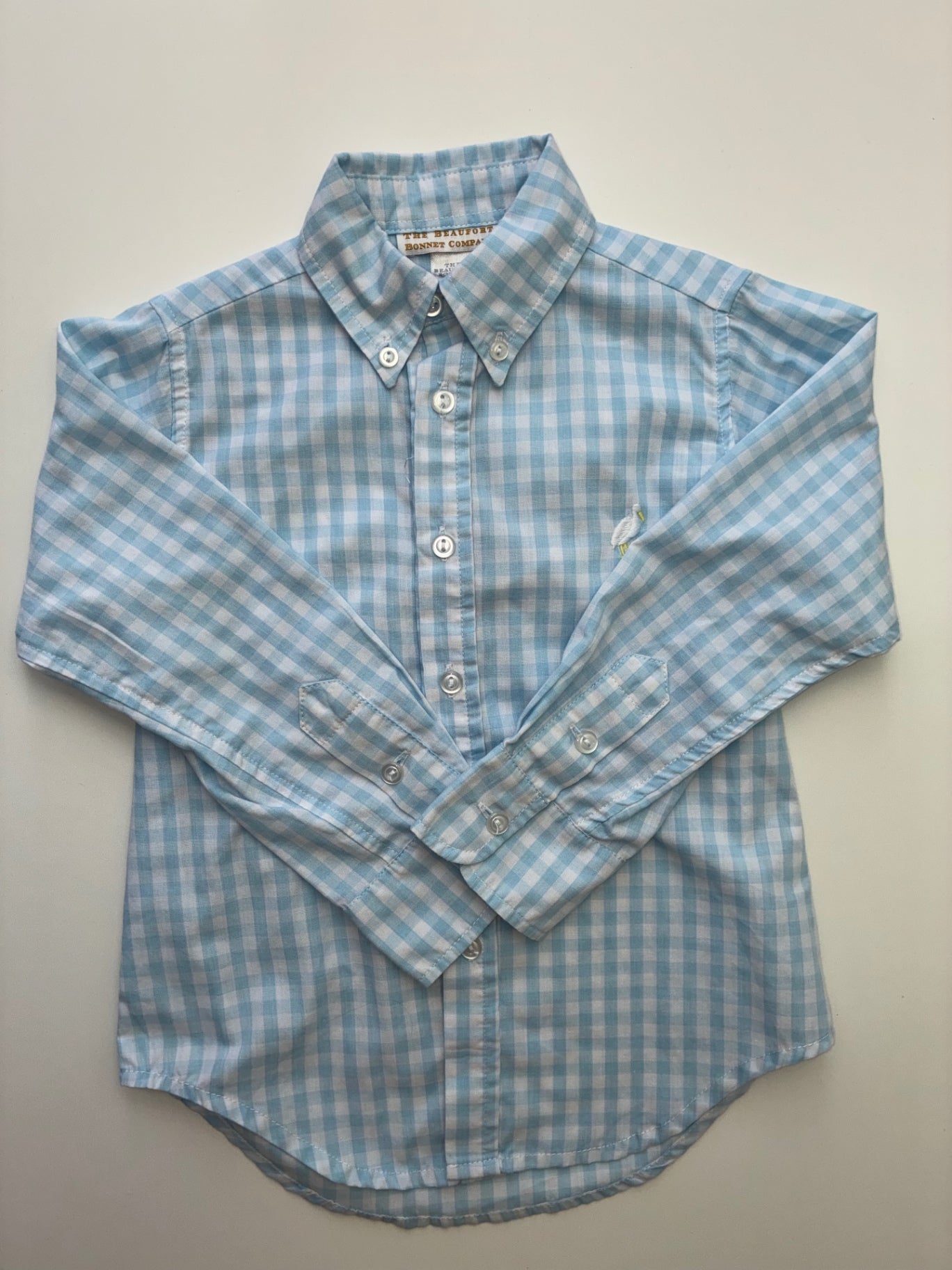 The Beaufort Bonnet Company Shirt - Blue Gingham Button Down | size 3T