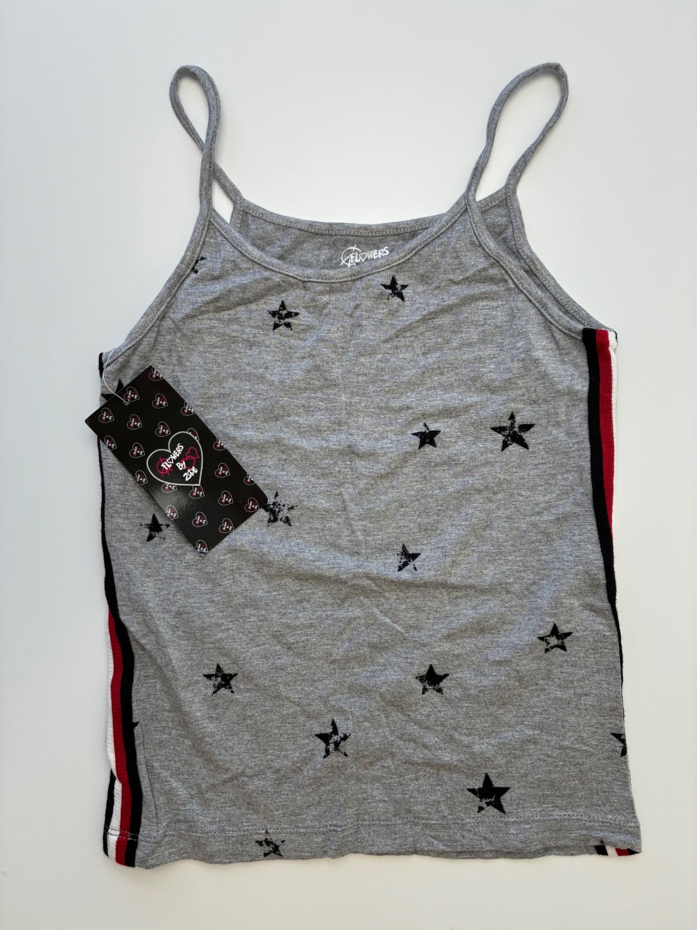 Flowers by Zoe Tank Top - Gray Stars + Stripes | size 10/12