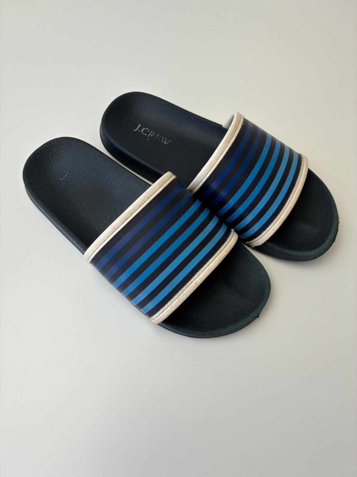J. Crew Shoes - Navy Blue Striped Pool Slides | size Shoe 1