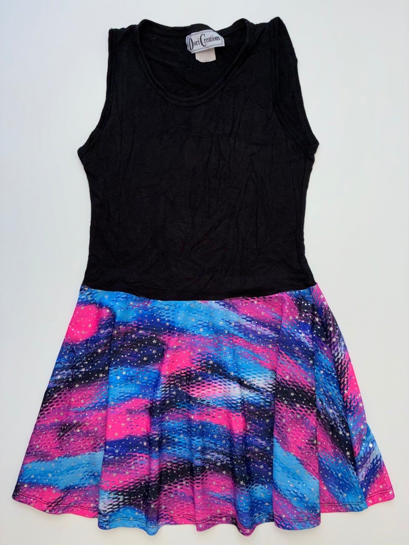 Dori Creations Dress - Multicolor Net Print + Metallic Stars | size 8