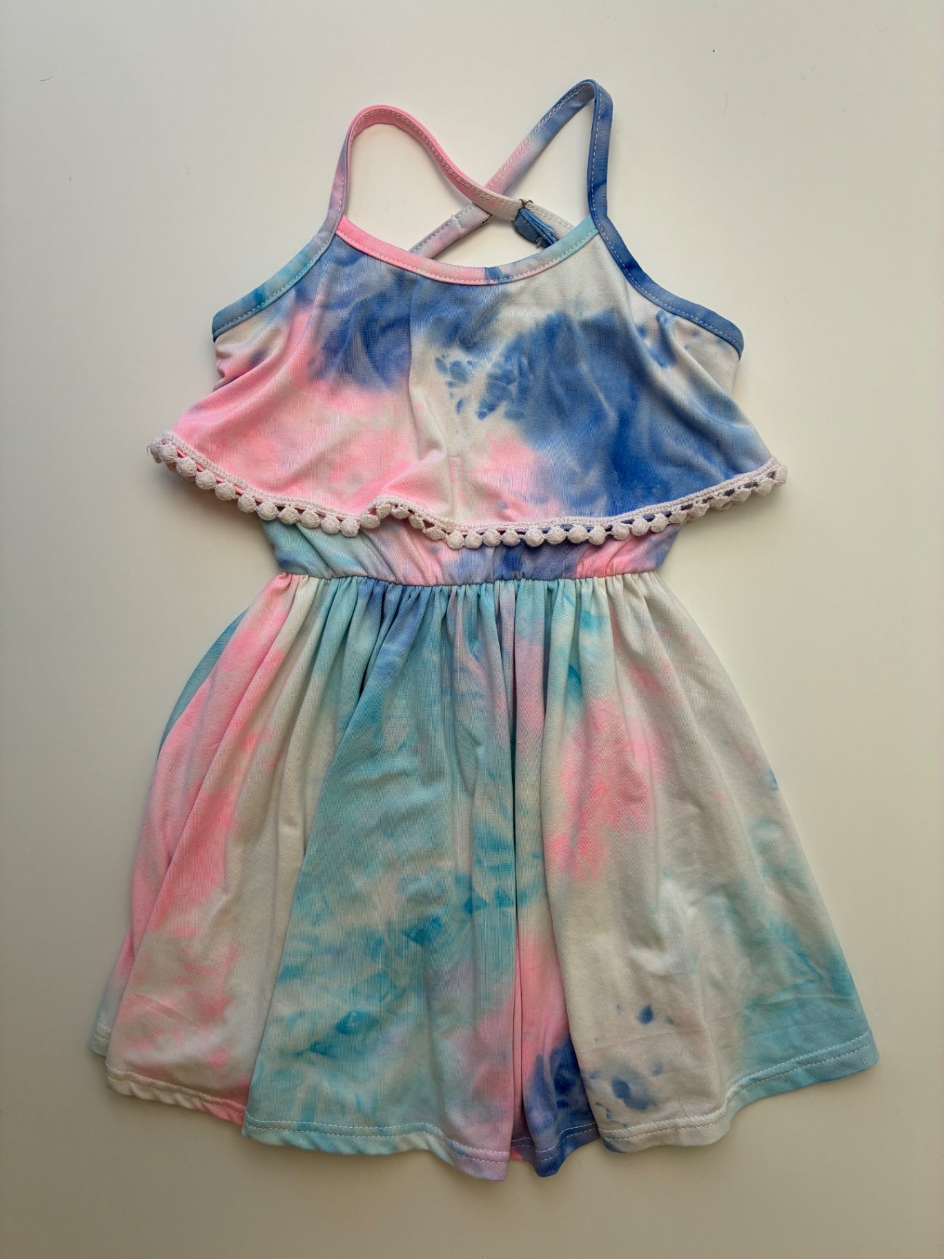 blue and pink tie dye dress Pixie Lane - Blue/Pink Sleeveless Style:Dress ( Front Zip) loose fit dress Embrace your quirky side Zapaka Women Sparkly Black