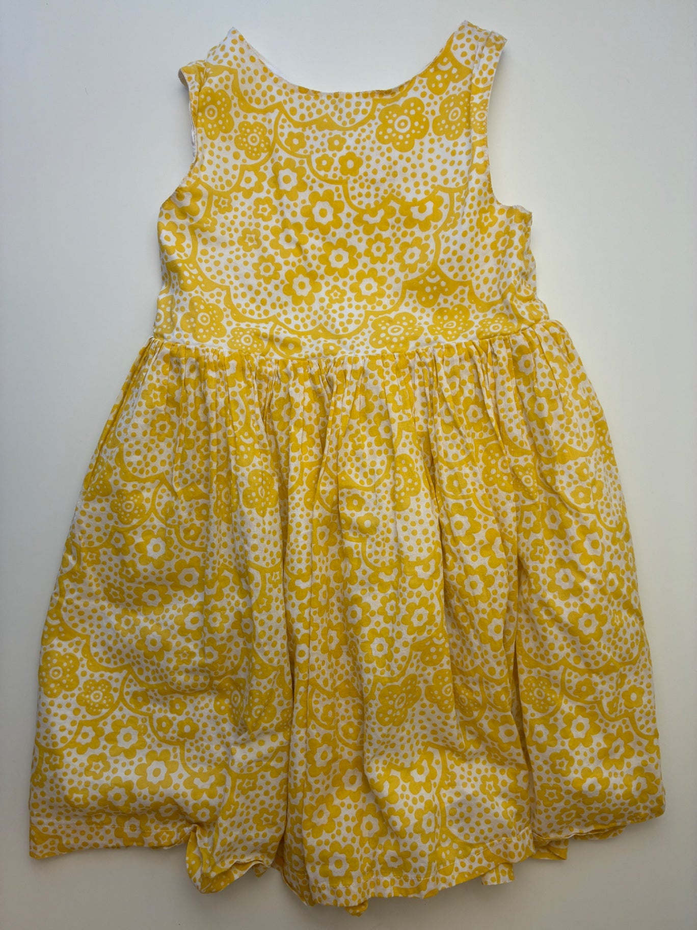 Mini Boden Dress - Yellow Floral Cross Back | size 6/7