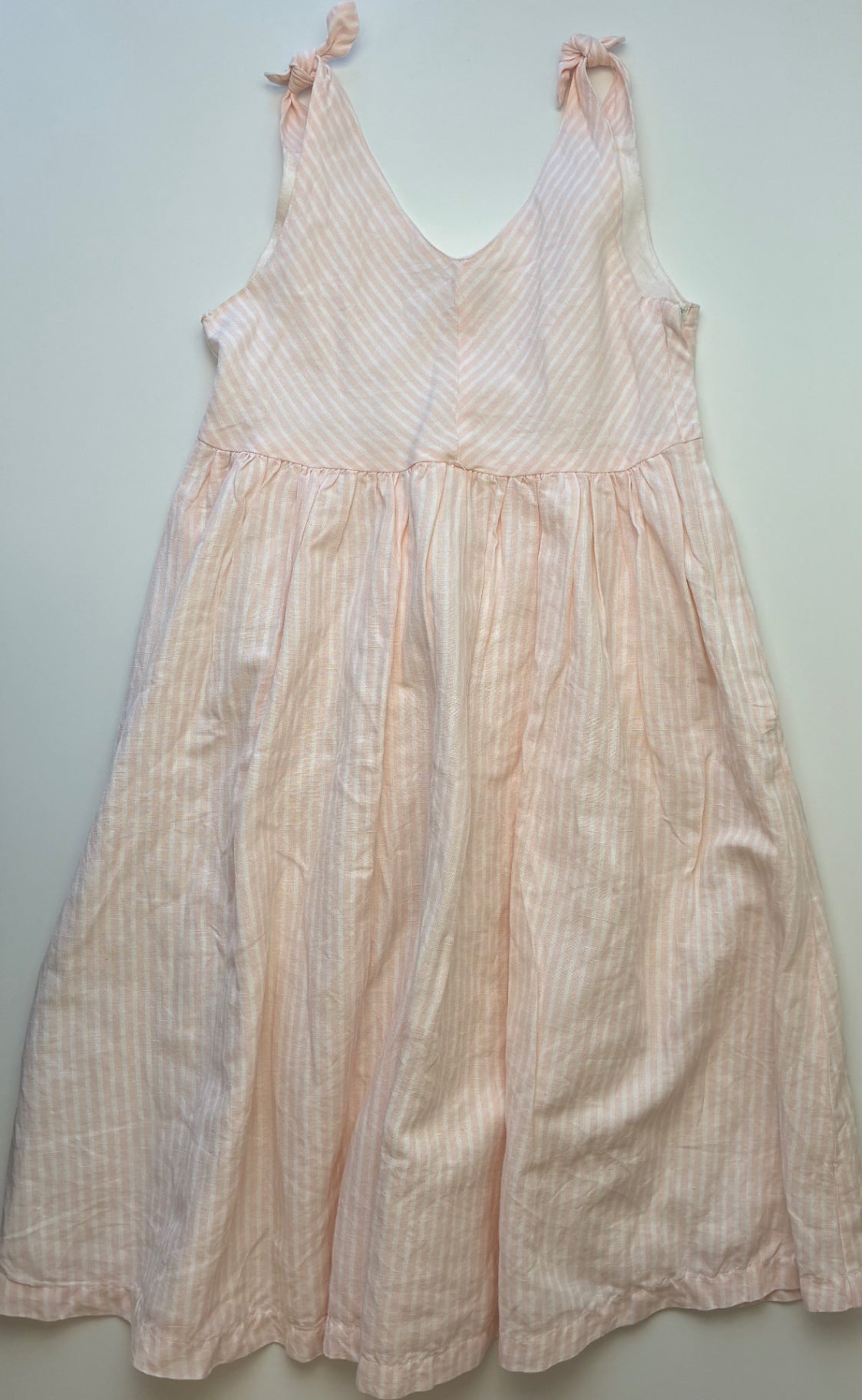 Hope & Henry Dress - Pink Striped Linen Blend | size 12