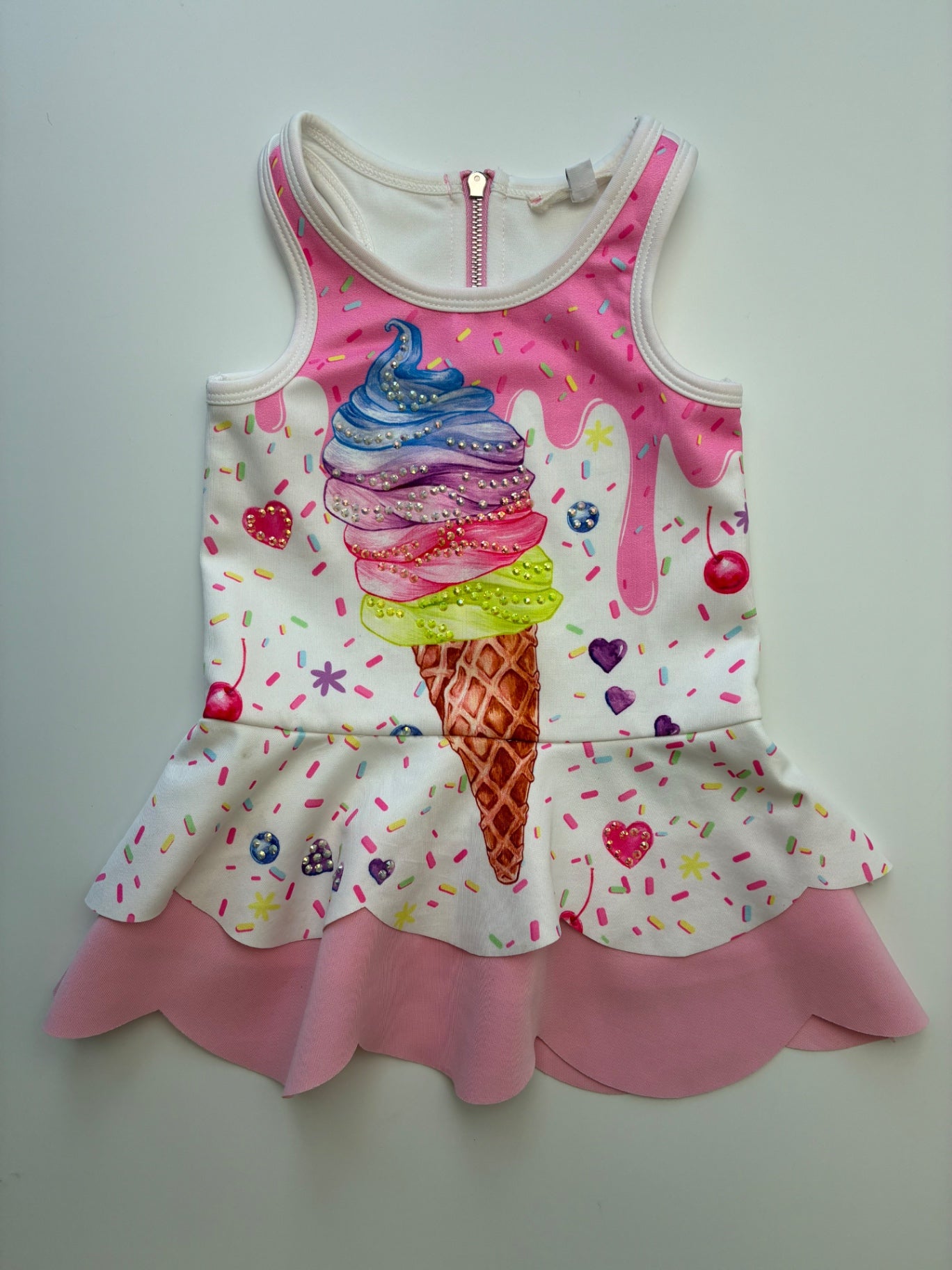 Baby Sara Dress - Pink Bedazzled Ice Cream Cone | size 12 Months