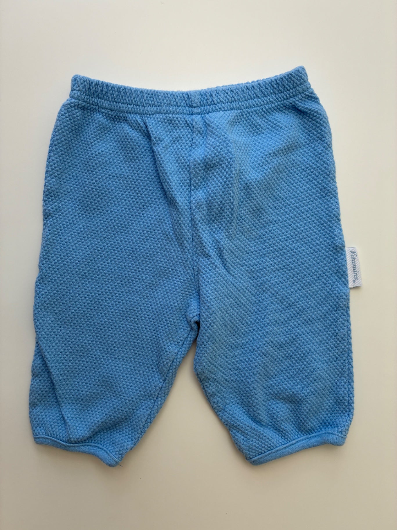 Vitamins Pants - Blue Textured 100% Cotton | size 3 - 6 Months