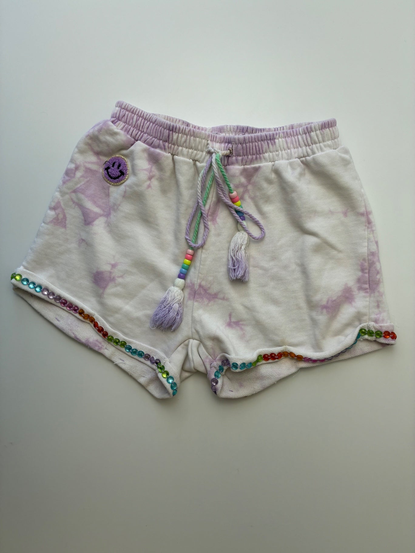 Lola & The Boys Shorts - Purple Tie Dye Rhinestone | size 12