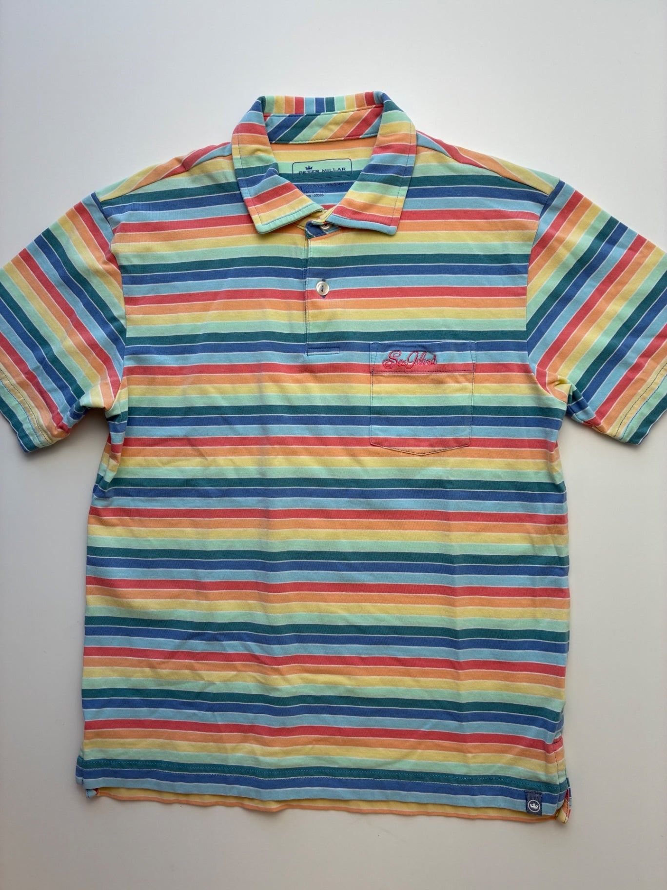 Peter Millar Shirt - Multicolor Striped Polo | size 9/10