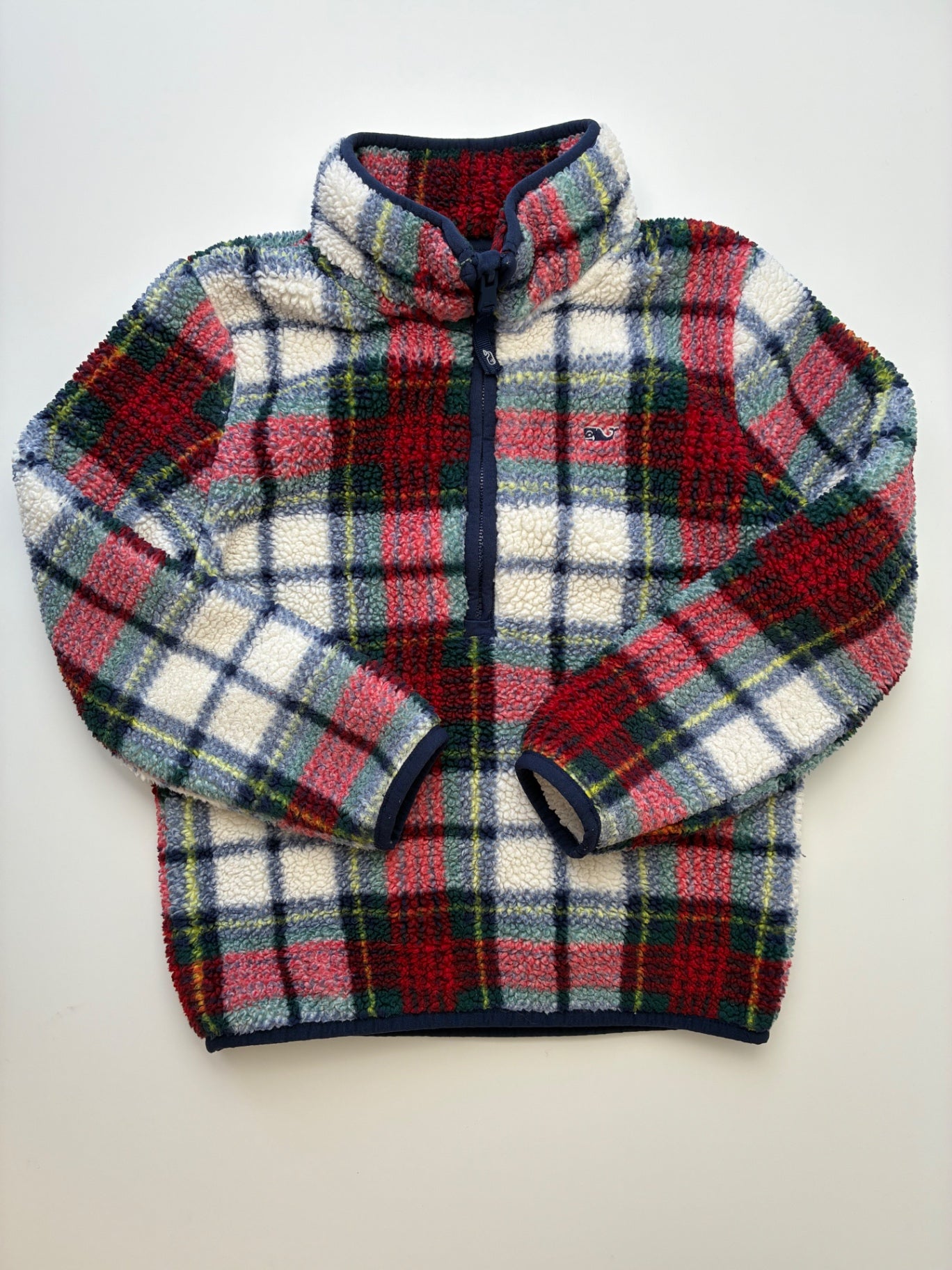 Vineyard Vines Jacket - Red Plaid Sherpa 1/4 Zip | size 5T