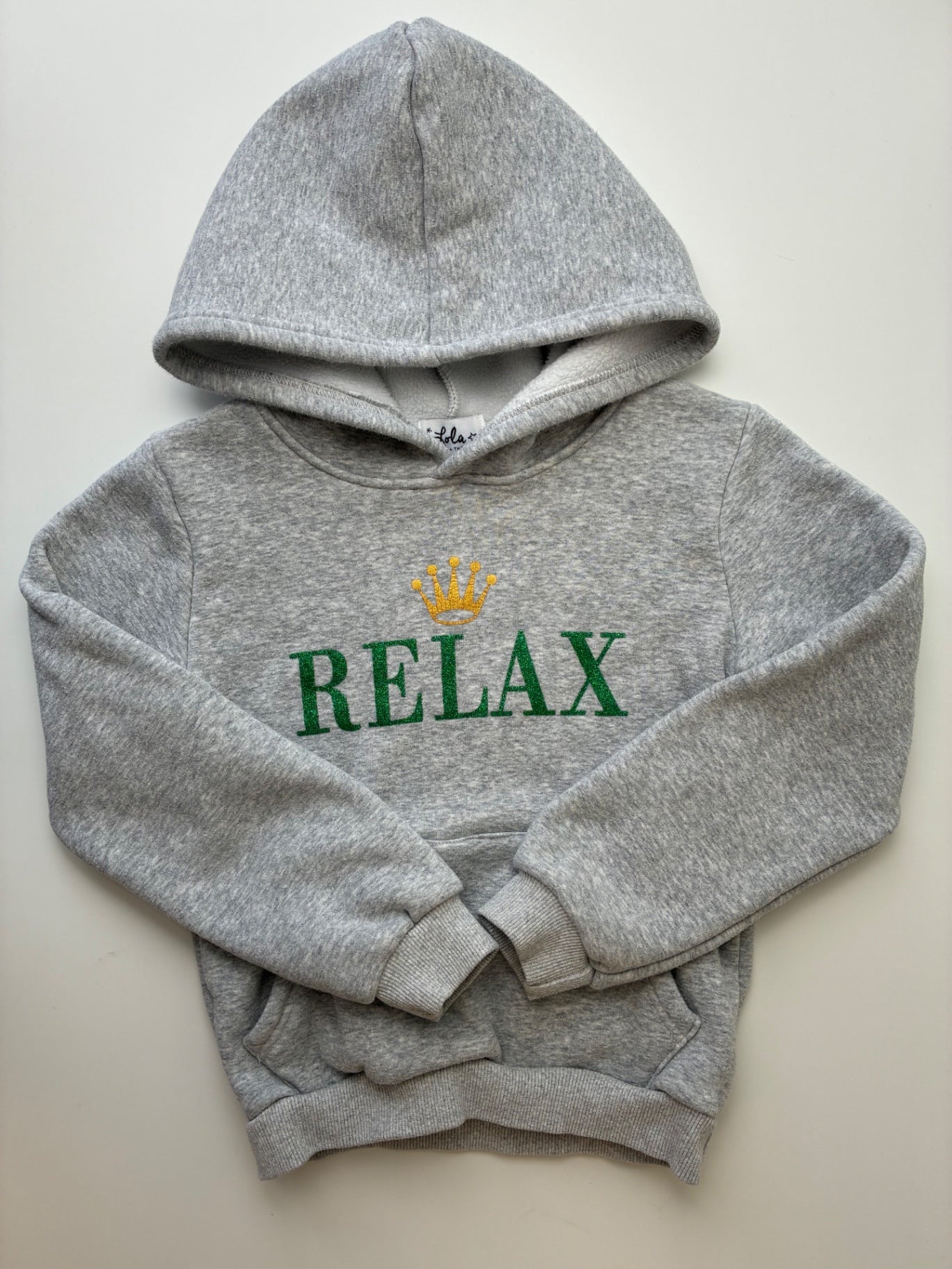 Lola & The Boys Sweatshirt - Gray 'Relax' Hoodie | size 6