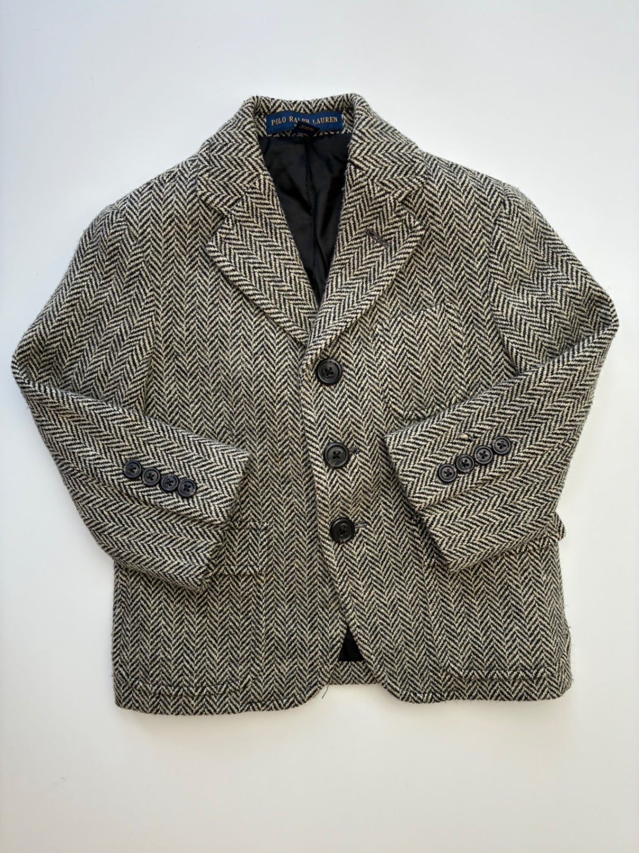 Polo Ralph Lauren Blazer - Black Wool Blend Herringbone | size 2T