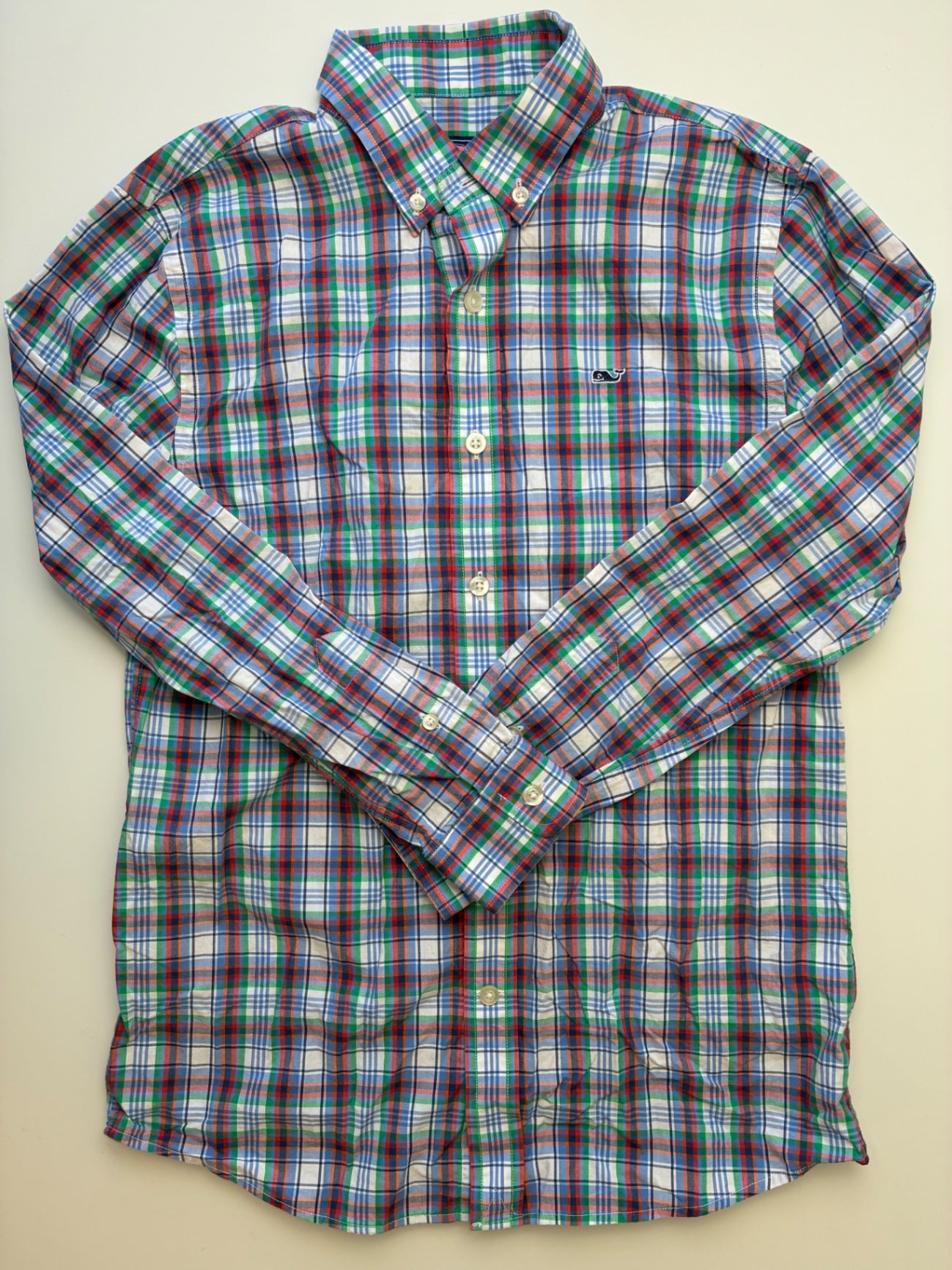 Vineyard Vines Shirt - Multicolor 100% Cotton Plaid Button Down | size 12/14