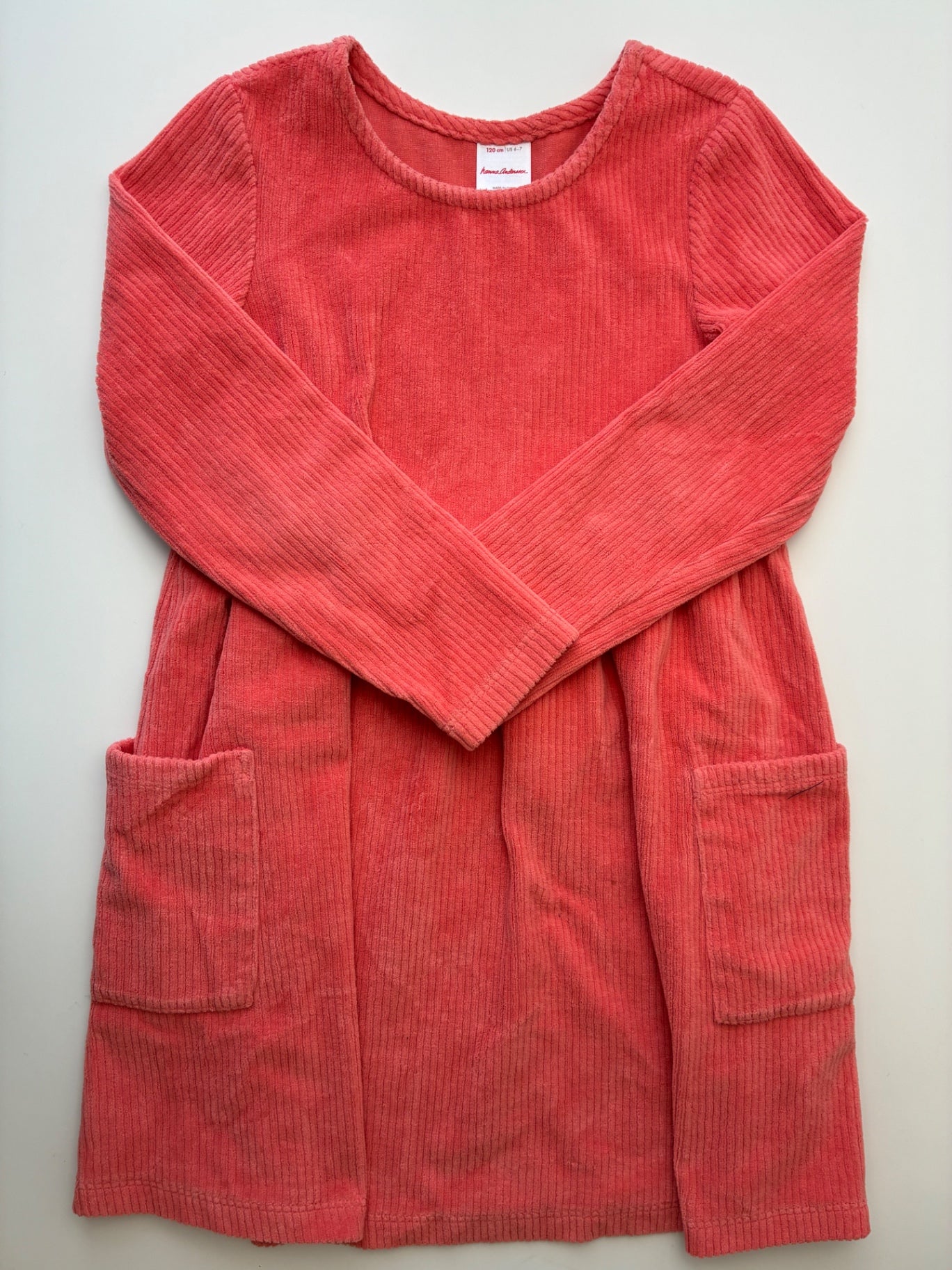Hanna Andersson Dress - Orange Corduroy Long Sleeve | size 6/7