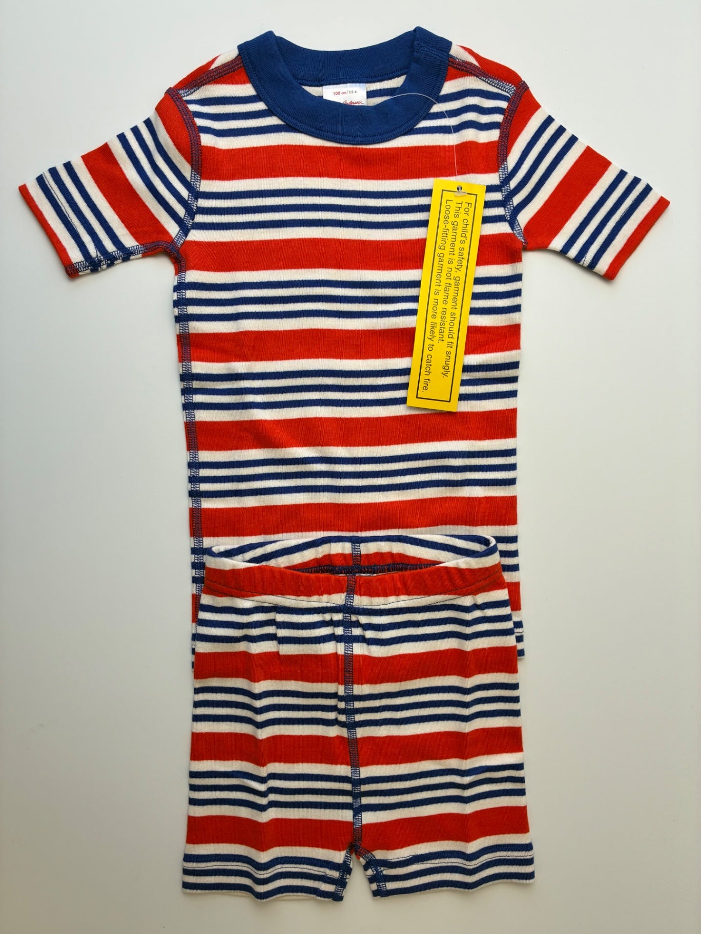 Hanna Andersson 2 Piece Ensemble - Orange Striped Short Pajamas | size 4T