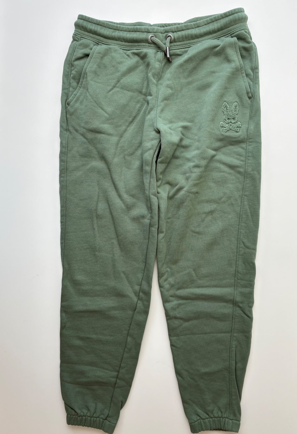 Psycho Bunny Sweatpants - Green 100% Cotton Jogger | size 10/12