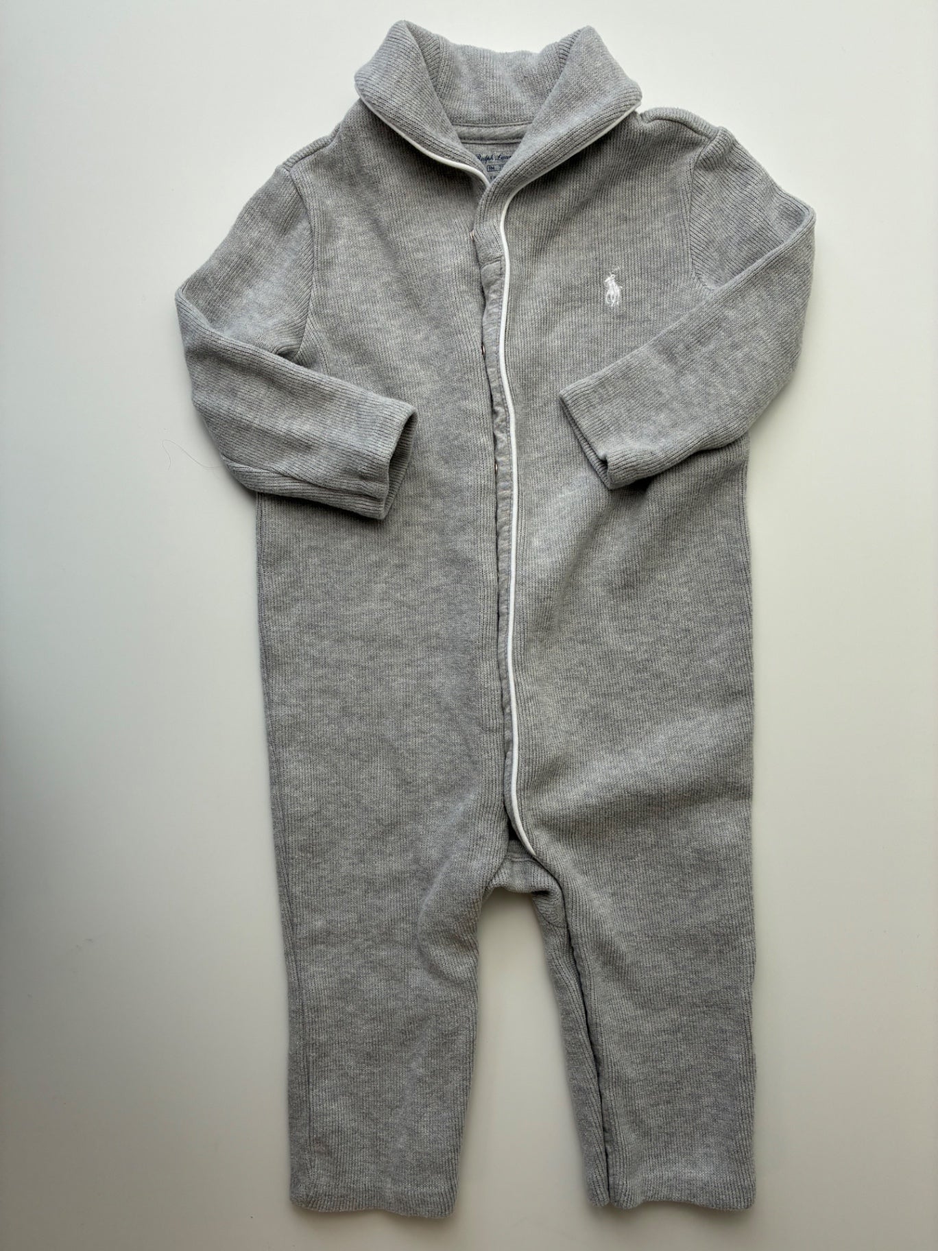 Ralph Lauren Onesie - Gray 100% Cotton Knit | size 9 Months