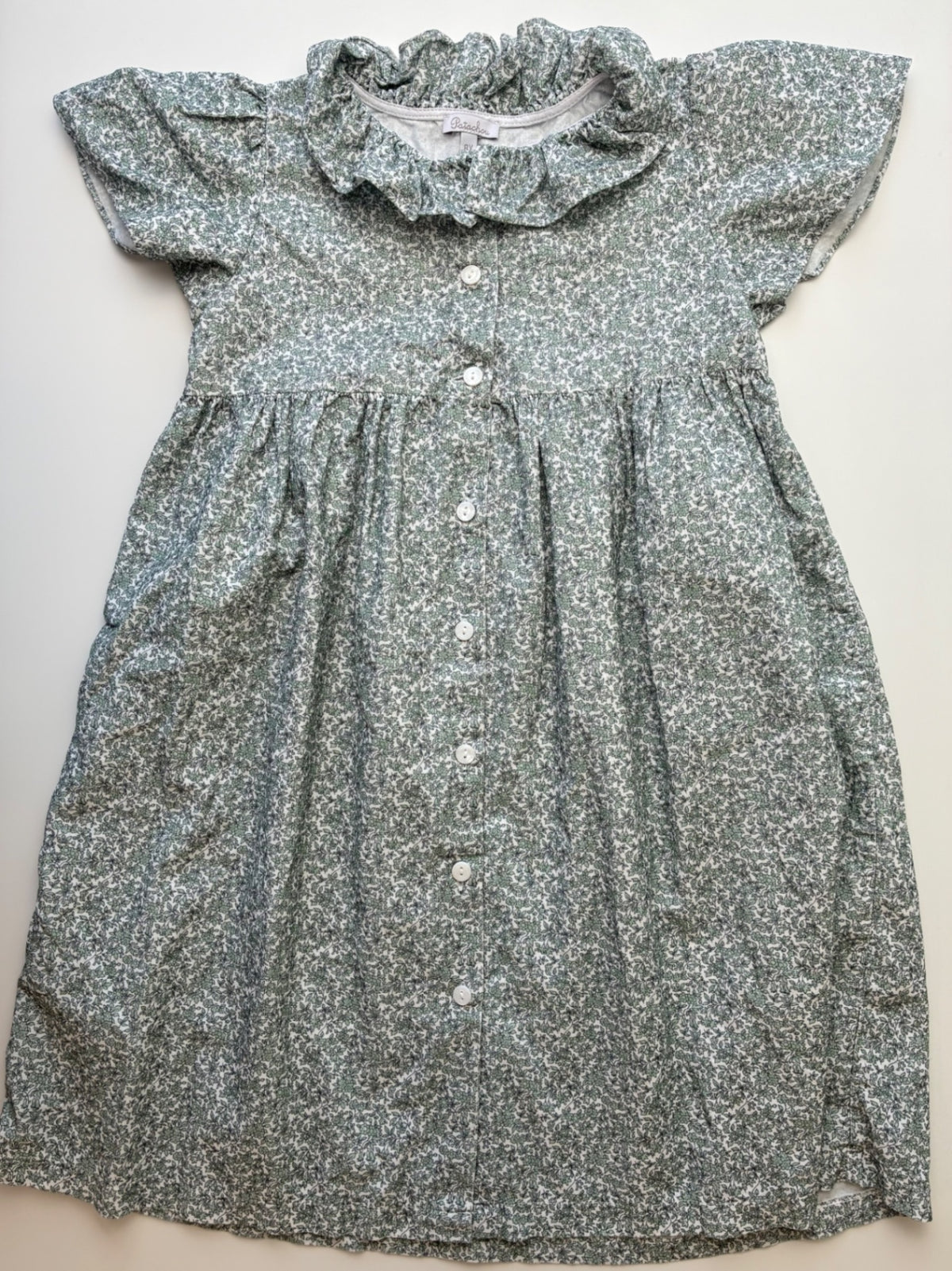 Patachou Dress - Green 100% Cotton Floral | size 8
