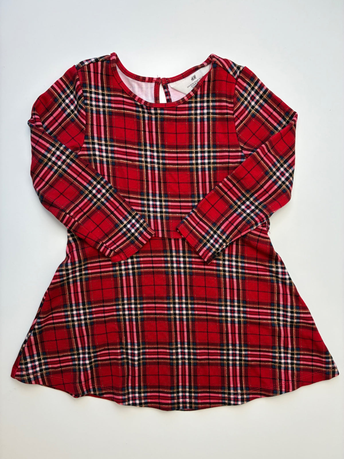 H&M Dress - Red Glitter Plaid | size 3T/4T
