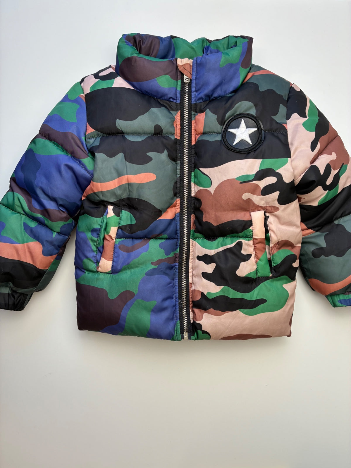 Lola & The Boys Coat - Multicolor Camouflage Puffer | size 12 - 18 Months