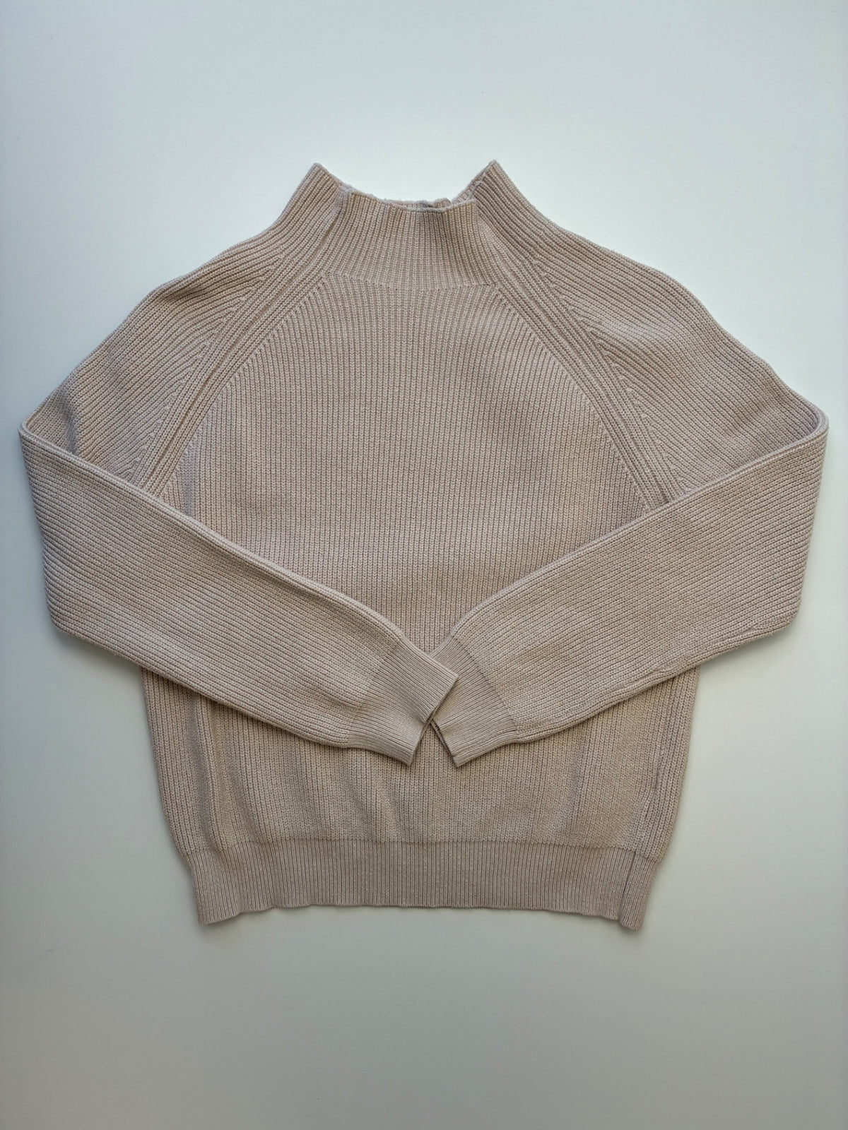 Coco Blanc Sweater - Tan 100% Cotton Mockneck | size 4T