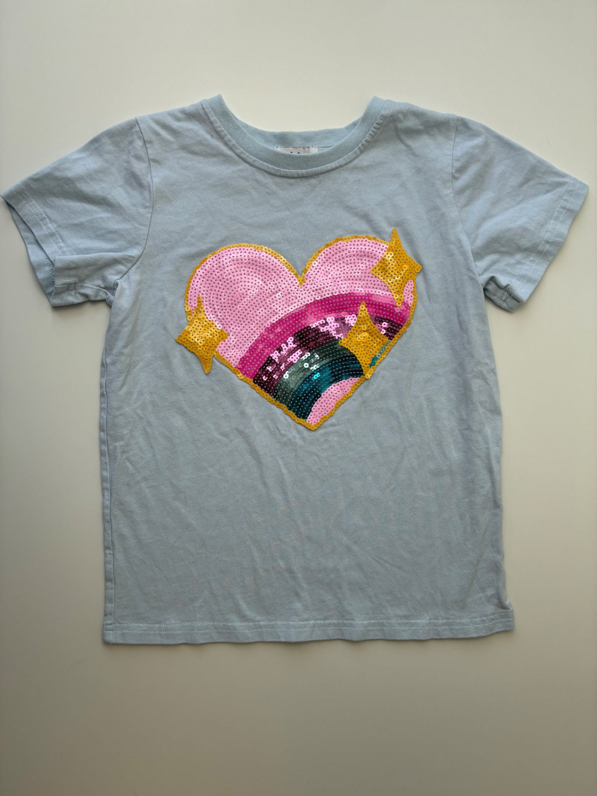 Lola & The Boys T-Shirt - Blue Sequin Heart | size 10