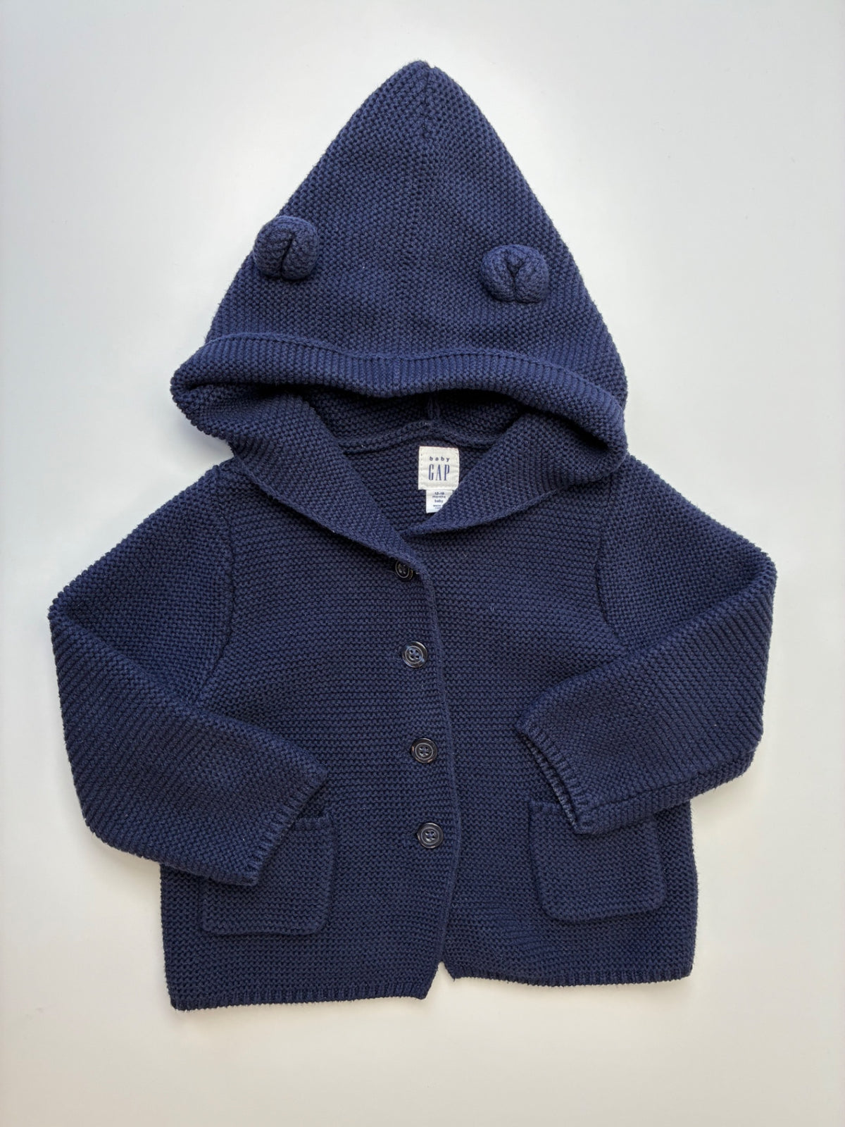 Baby Gap Sweater - Navy Blue Cardigan w/ Hood | size 12 - 18 Months