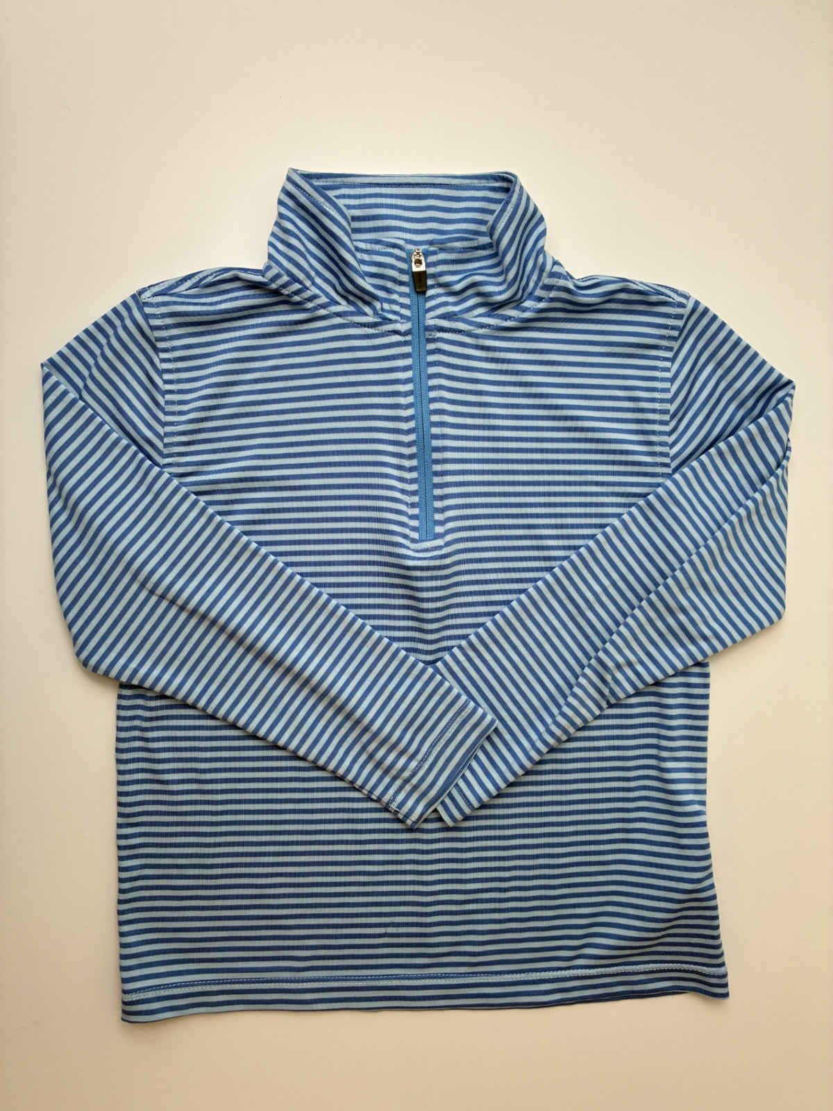 Crewcuts Sweatshirt - Blue Striped Performance 1/4 Zip | size 4T/5T