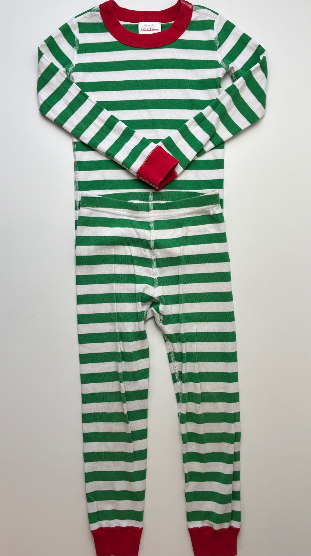 Hanna Andersson 2 Piece Ensemble - Green Striped Long Sleeve Pajamas | size 5T