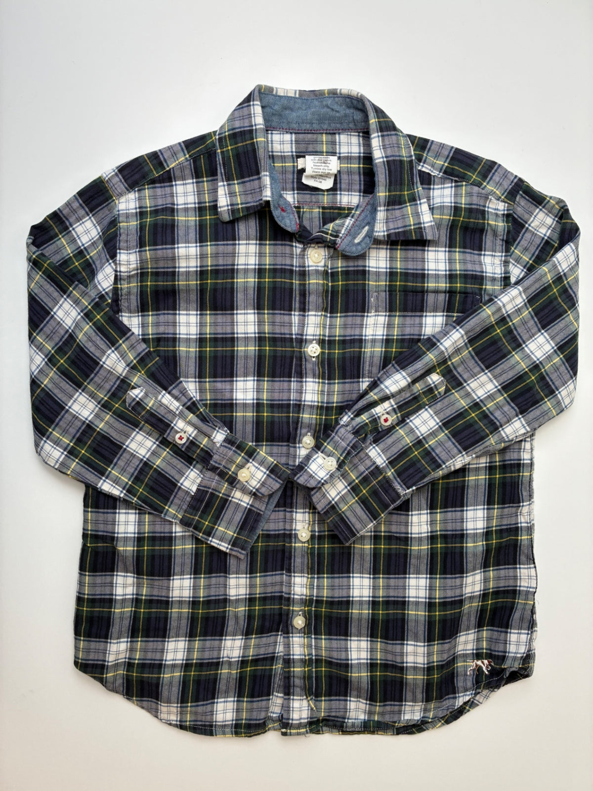 Crewcuts Shirt - Green 100% Cotton Plaid Button Up | size 8