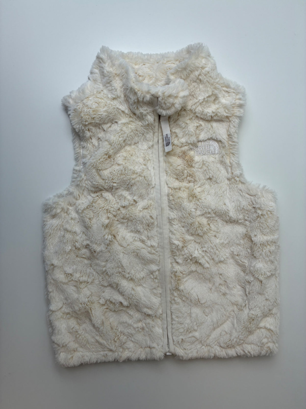 The North Face Jacket - Cream Faux Fur Vest | size 3T