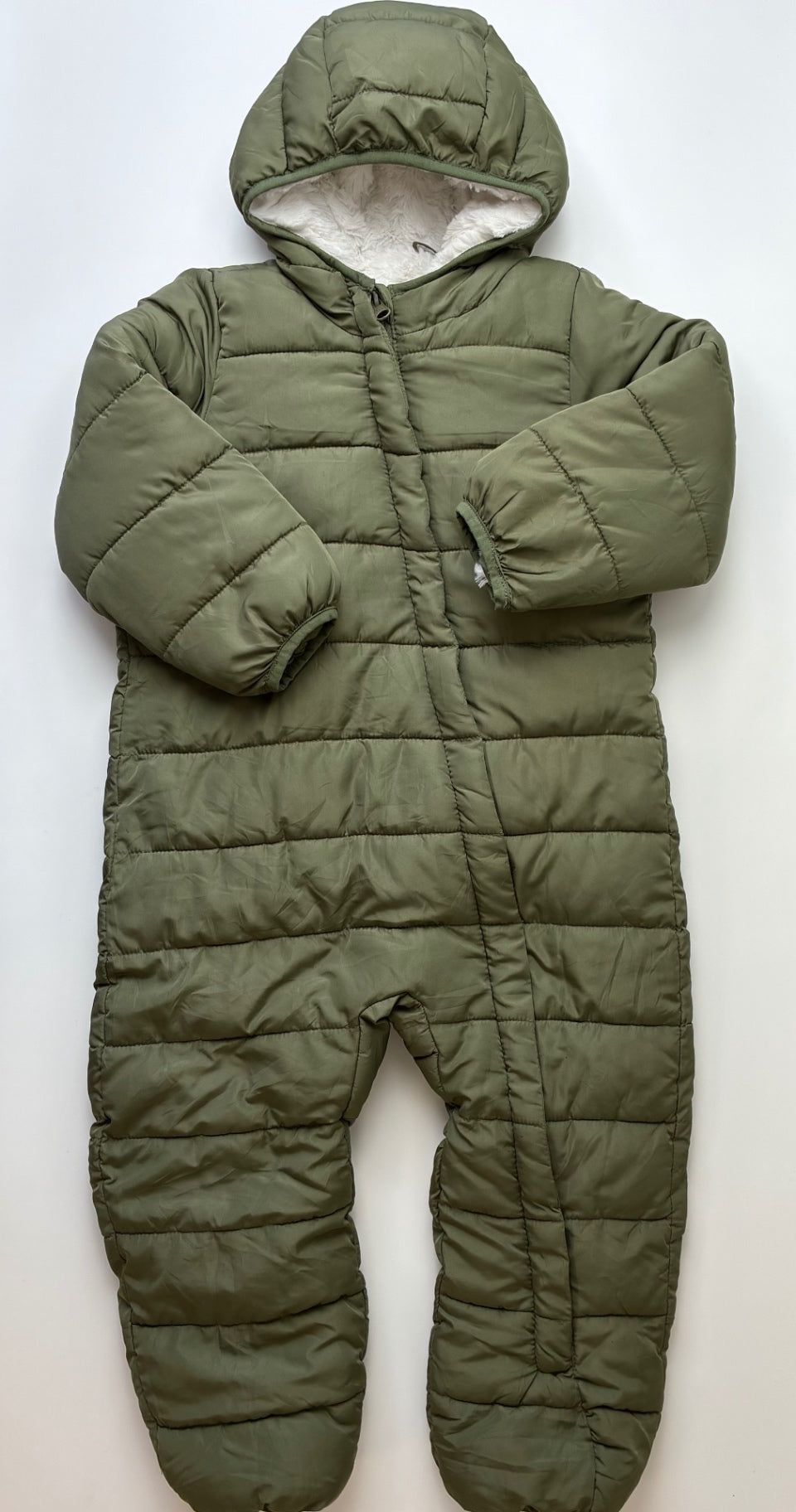Lily & Dan Snow Pants & Suits - Green Fur Lined Puffer | size 3T/4T