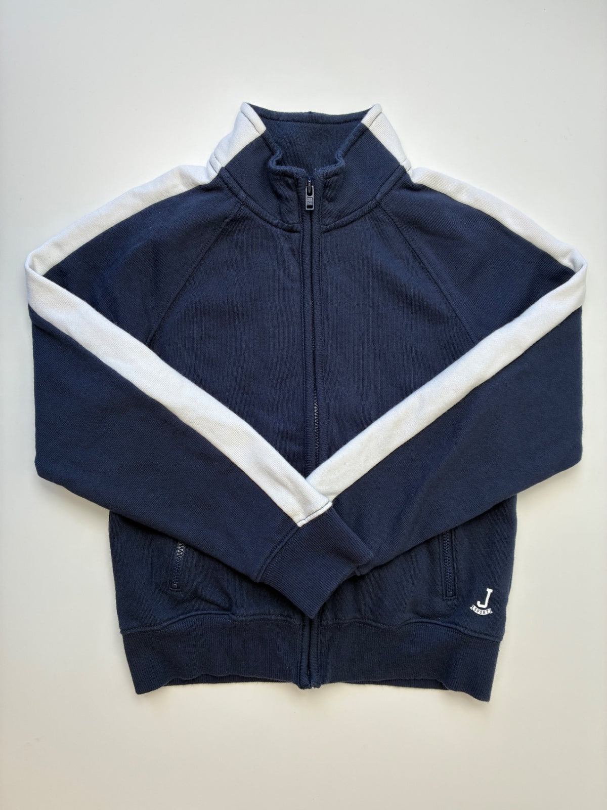 Janie and Jack Sweatshirt - Navy Blue French Terry Zip Up | size 5T/6