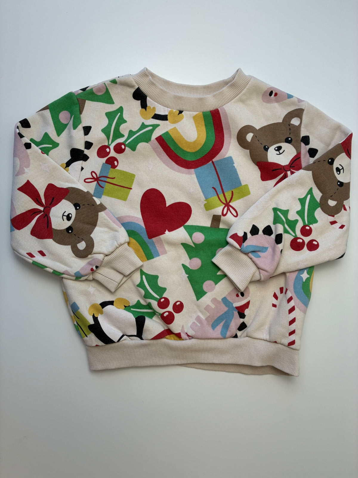 H&M Sweatshirt - Multicolor Holiday Presents Crewneck | size 3T/4T