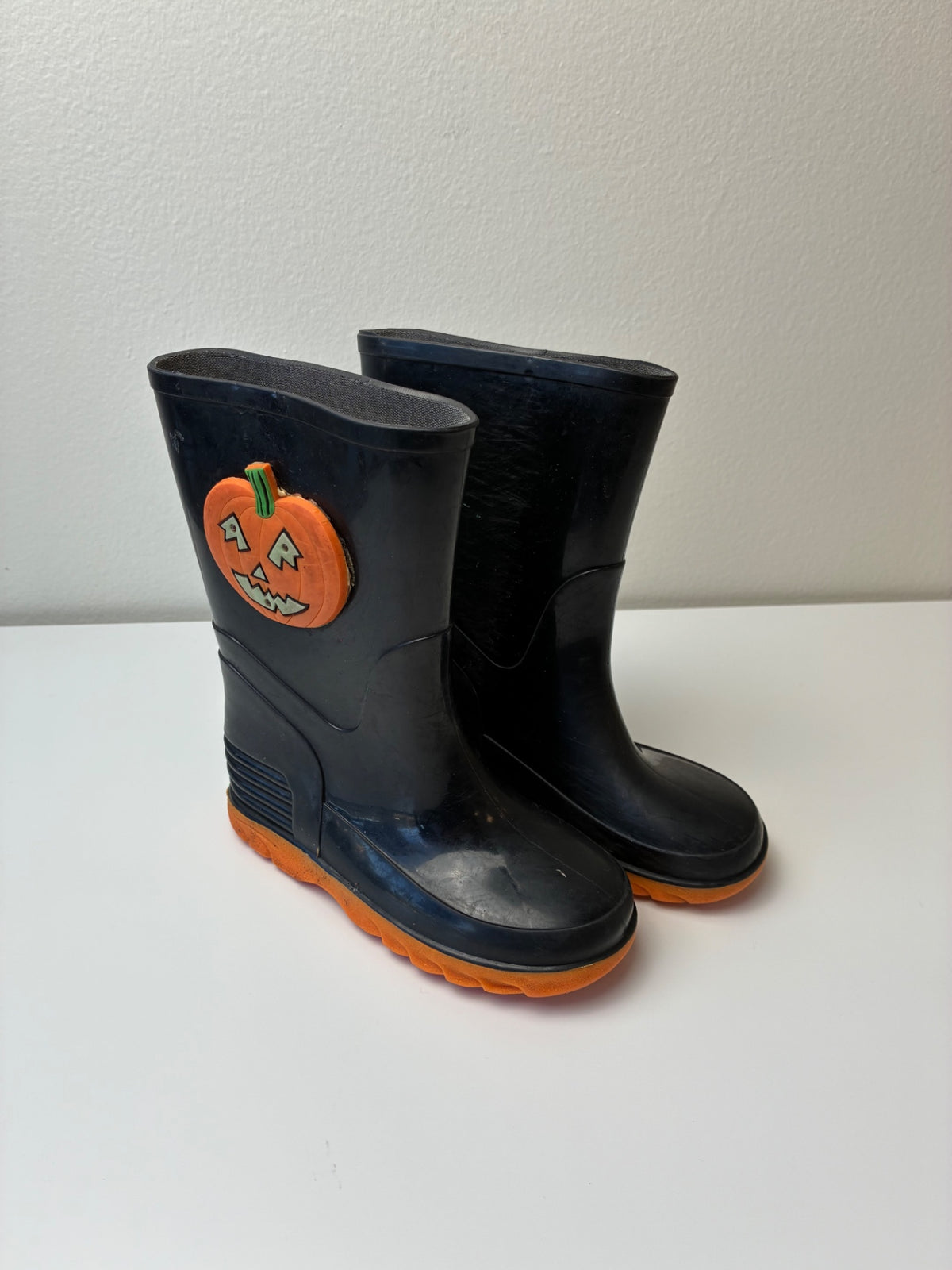 Dandelion Kids Halloween Clothing - Black Jack-O-Lantern Rain Boots | size Shoe 9
