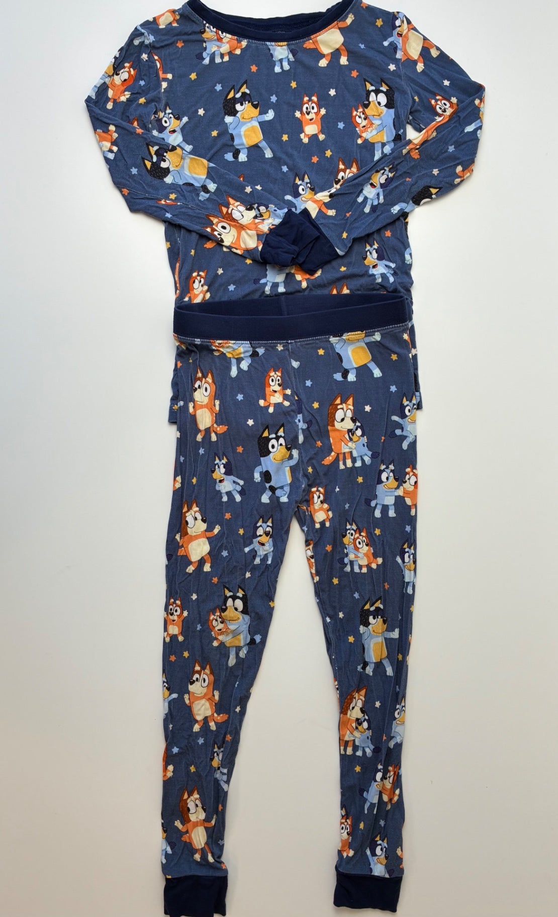 Little Sleepies 2 Piece Ensemble - Blue Bluey Long Pajamas | size 4T