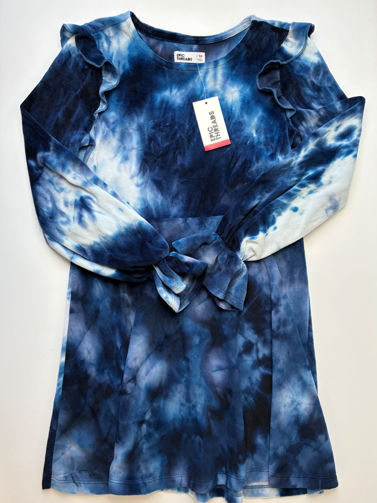 Epic Threads Dress - Blue Tie Dye Velour | size 10/12