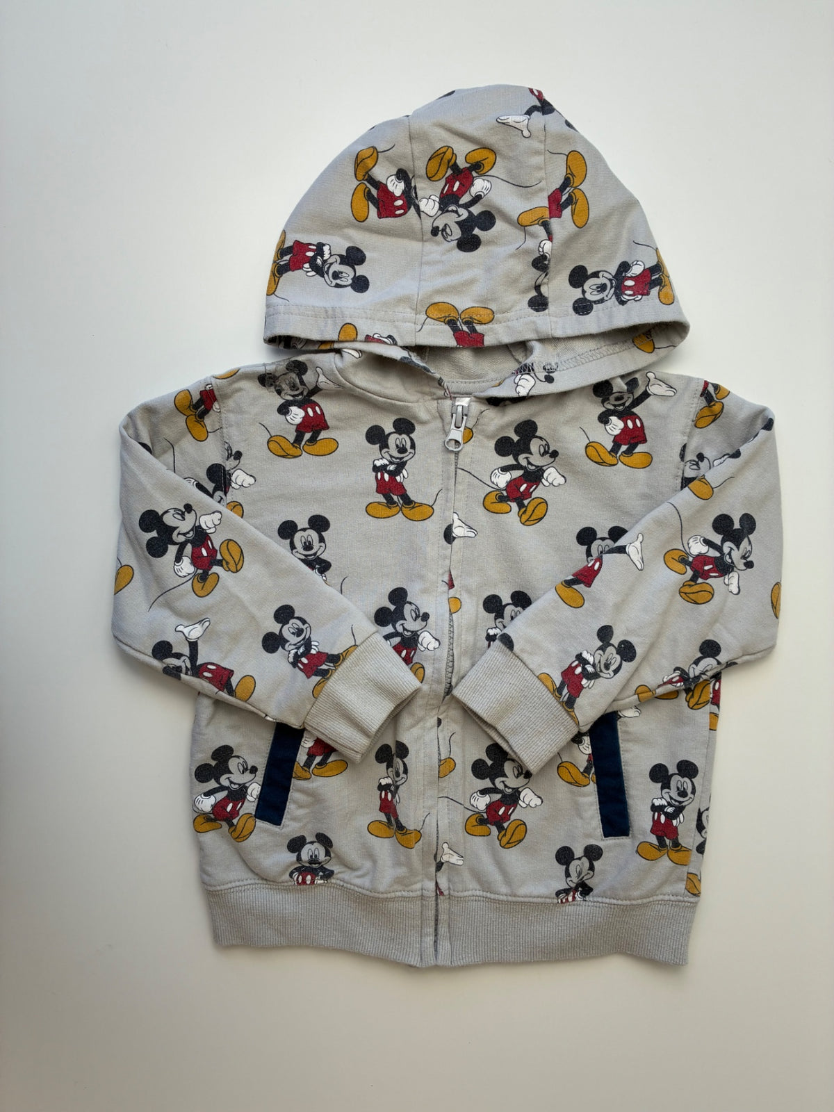 Disney Sweatshirt - Gray Mickey Mouse Zip Up Hoodie | size 3T