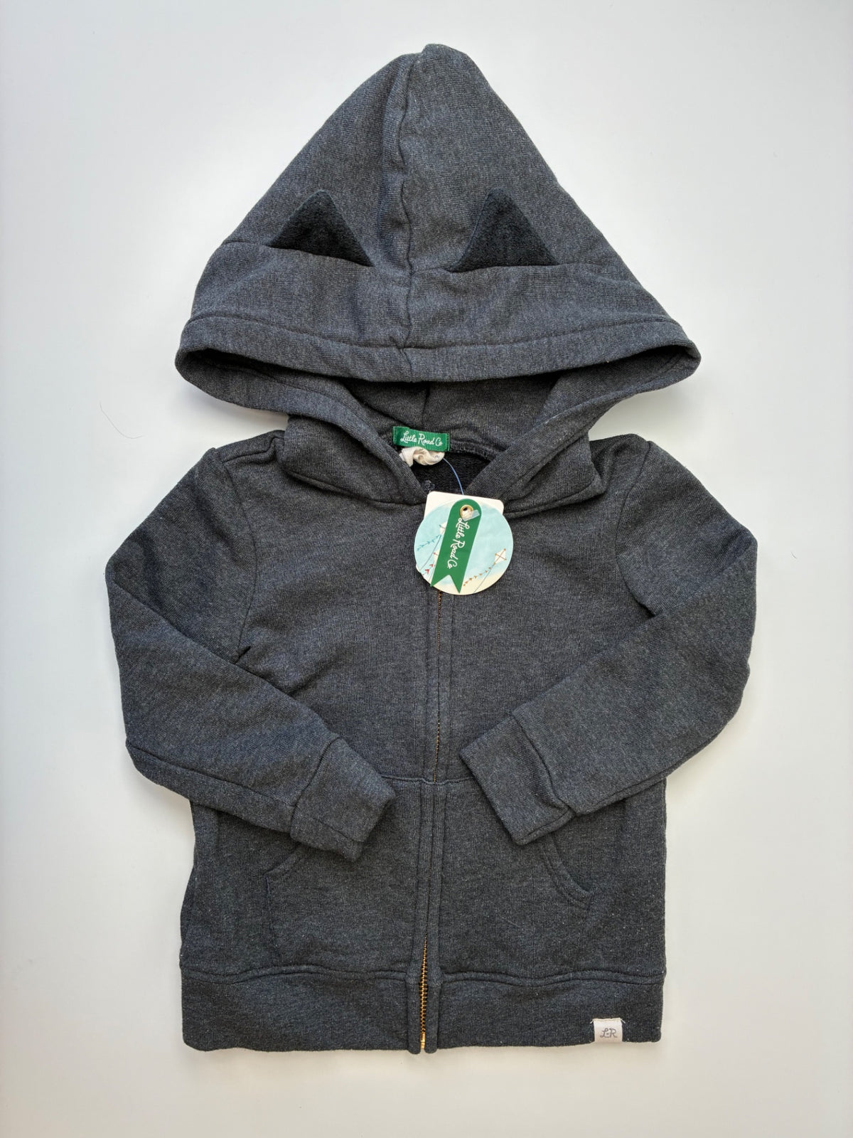 Little Road Co. Sweatshirt - Gray Zip Up Hoodie | size 2T