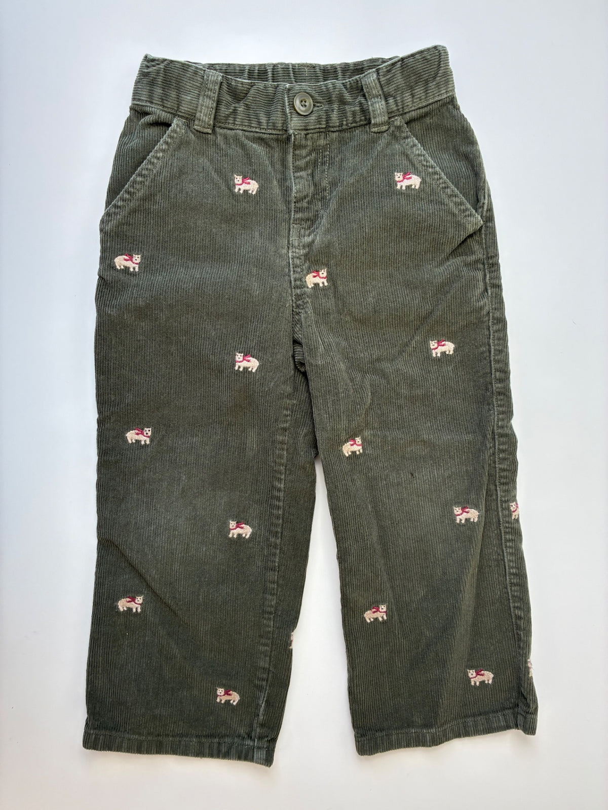 Gymboree Pants - Green Embroidered Corduroy | size 3T