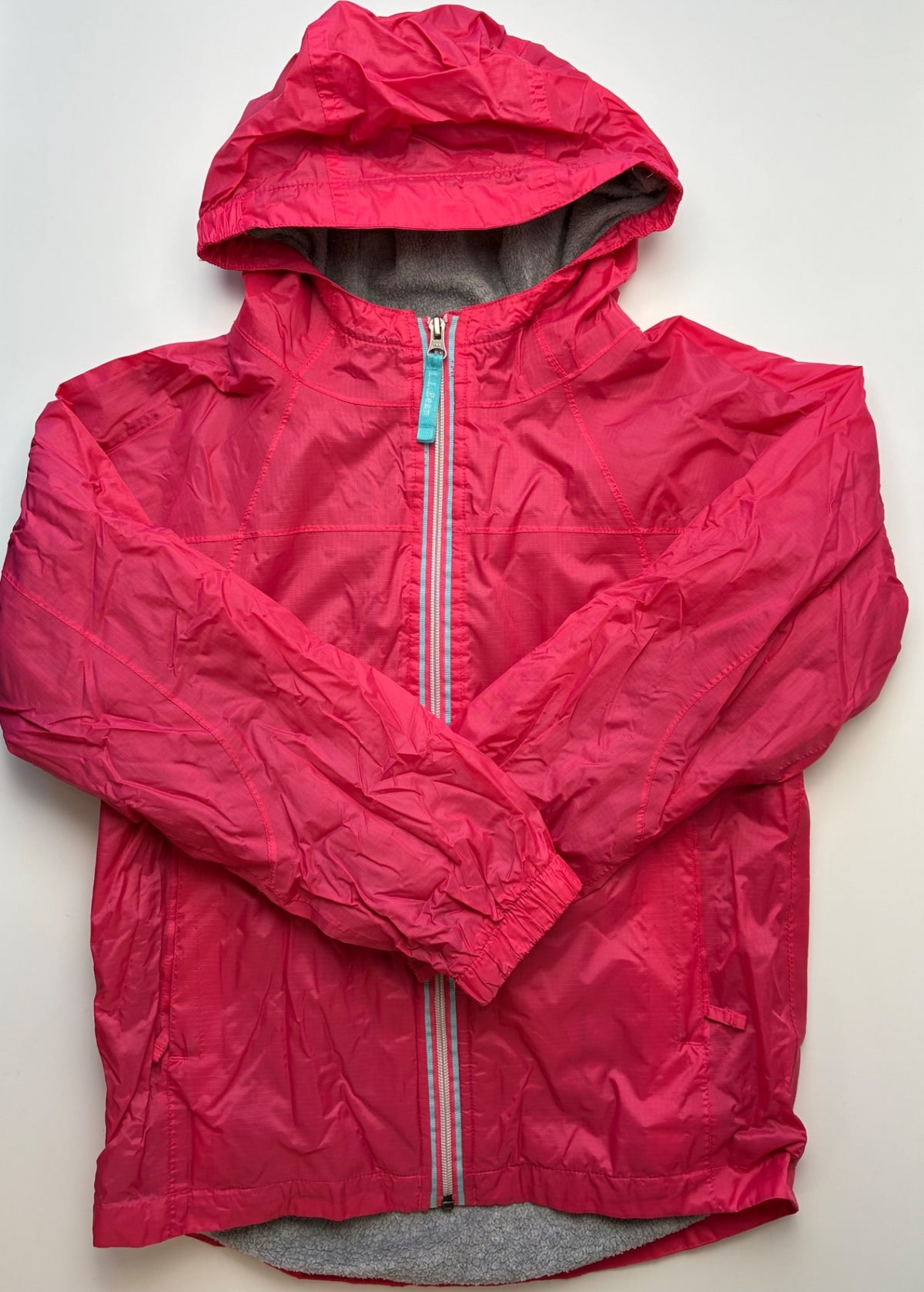 LL Bean Coat - Pink Fleece Lined Wind and Rain Jacket | size 10