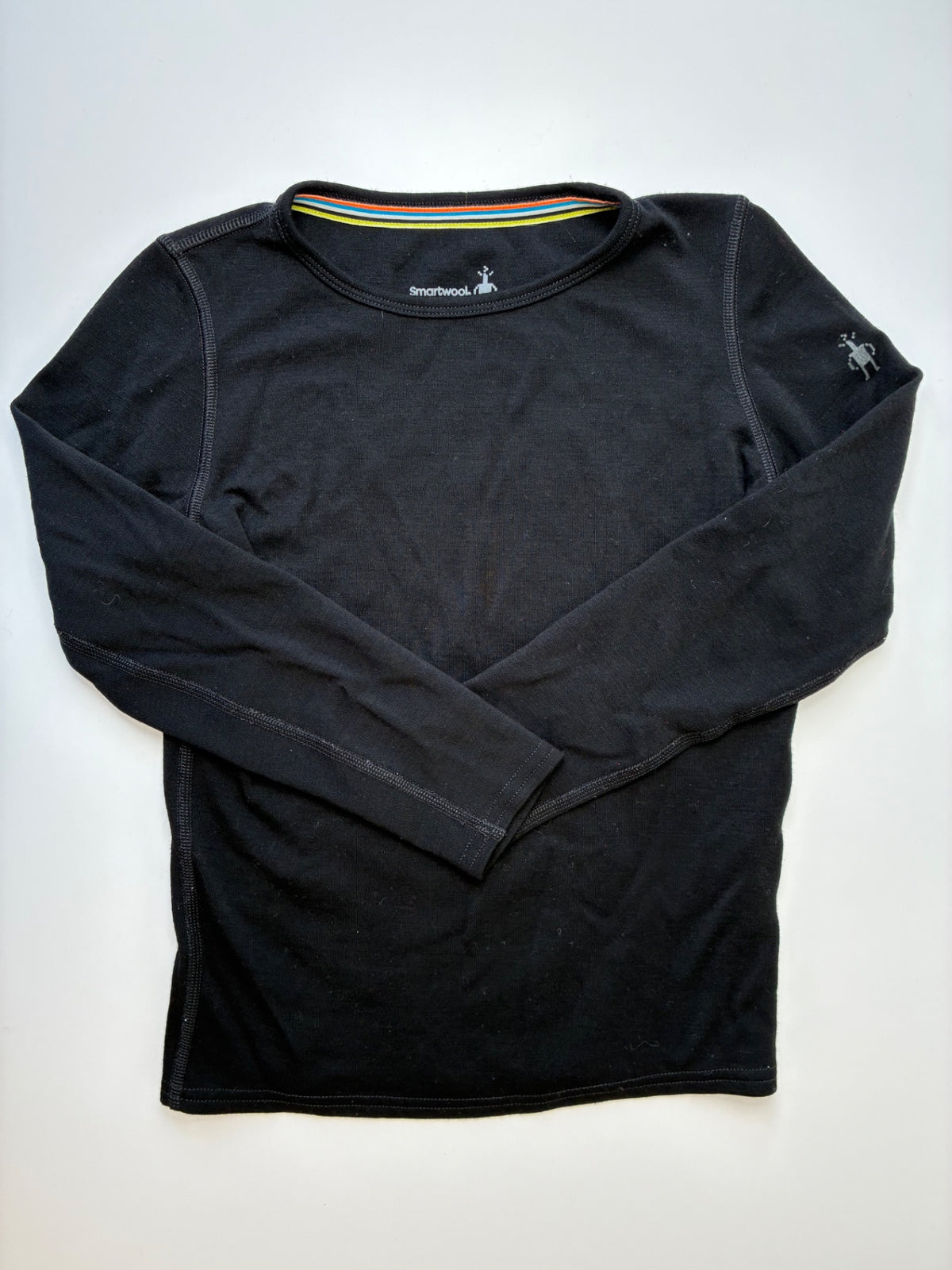 Smartwool Long Sleeve T-Shirt - Black 100% Merino Wool | size 6/8