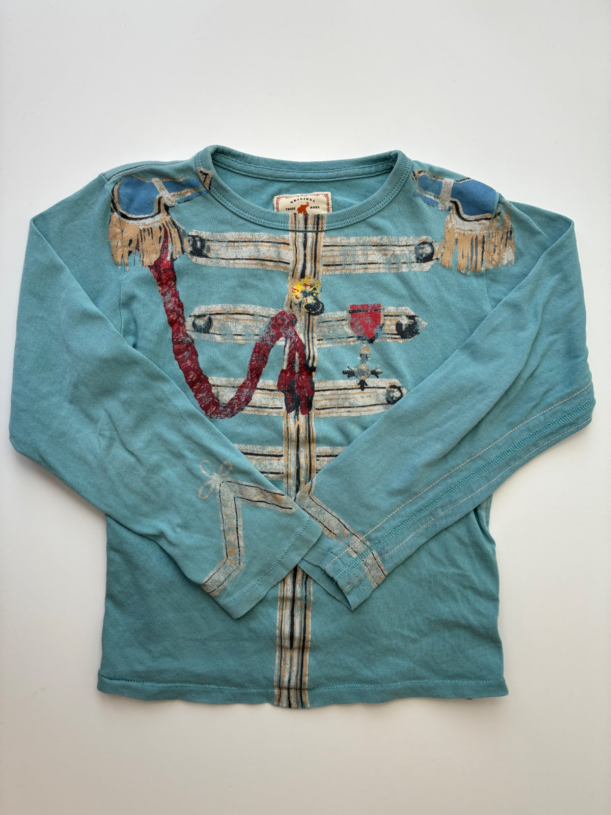Trunk Ltd Long Sleeve T-Shirt - Blue English Military Jacket Print | size 7/8