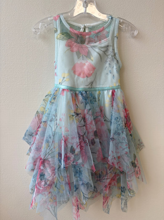 Zunie | 3T | Dress - Green - Floral Tulle