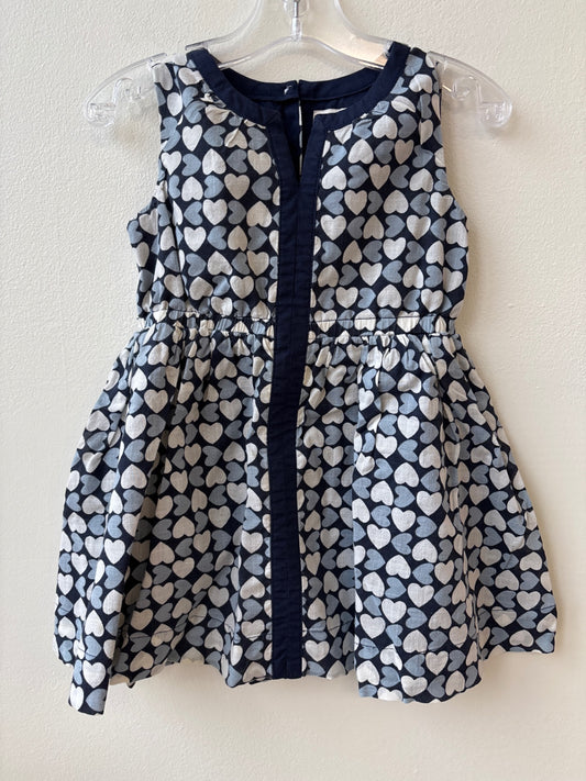 Crew Cuts | 2T | Dress - Blue Print - Hearts