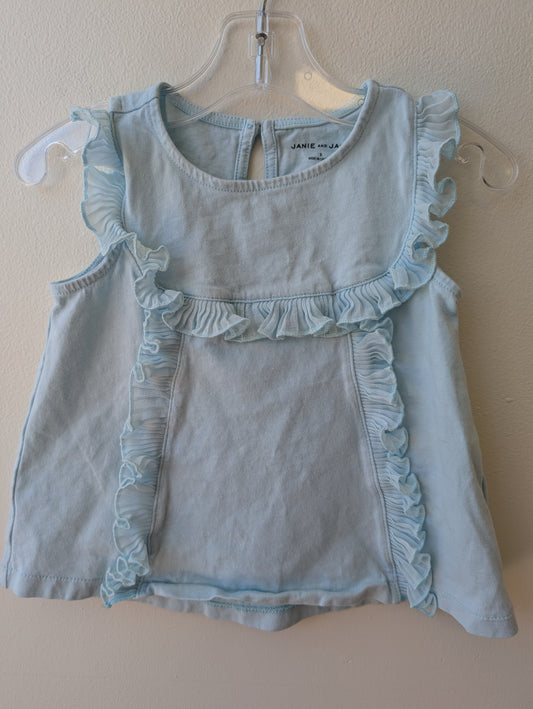 Janie and Jack | 3T | Tank Top - Blue - Ruffle Detail